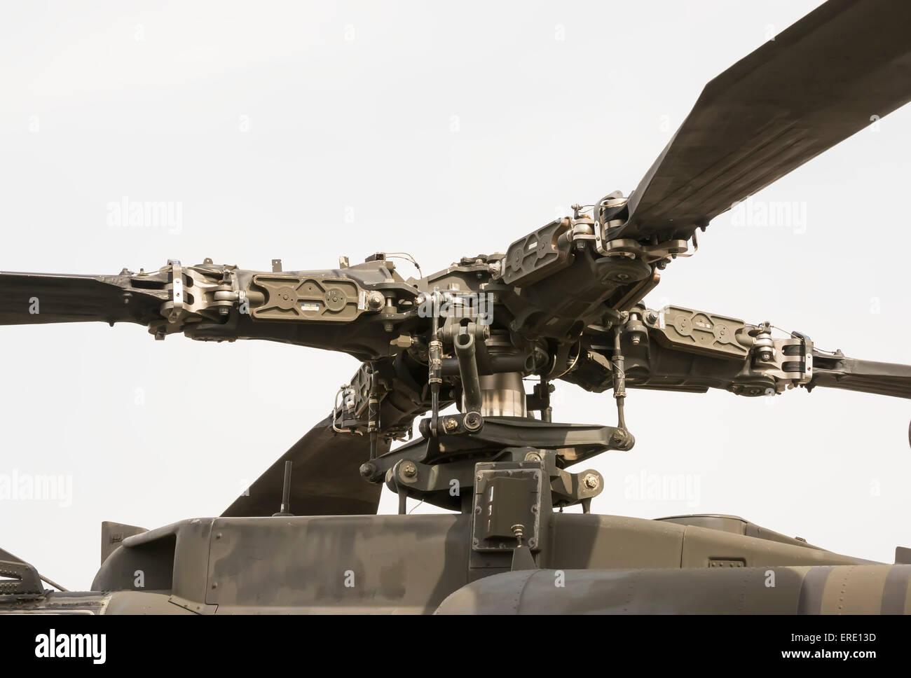 Der Hauptrotor Mechanismus modernen Angriff Hubschrauber mit vier klingen Stockfoto