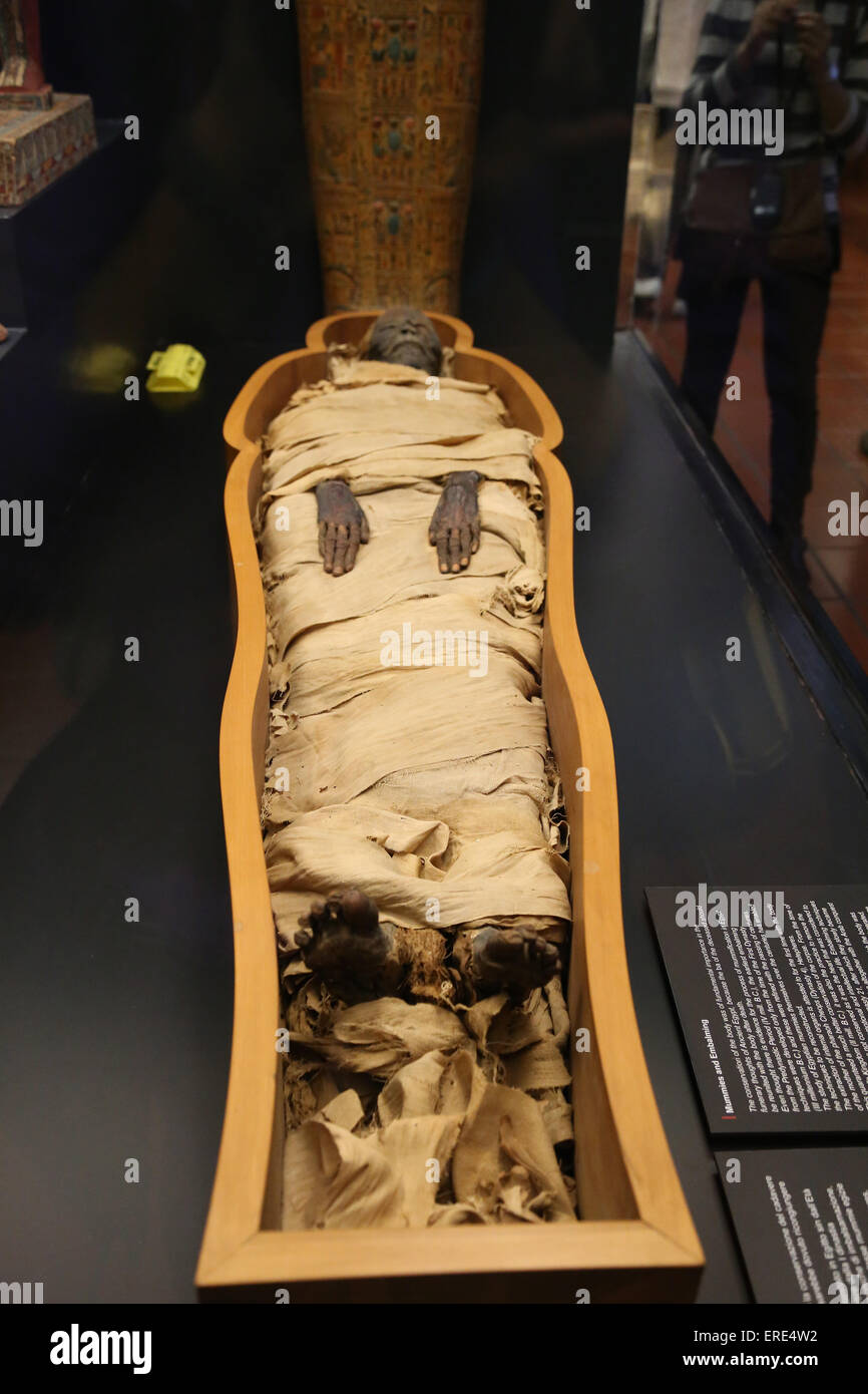 Alten Ägypten. Mumie von Frau aus Theben. 1070-945 BC.  Vatikanischen Museen. Der Staat der Vatikanstadt. Stockfoto