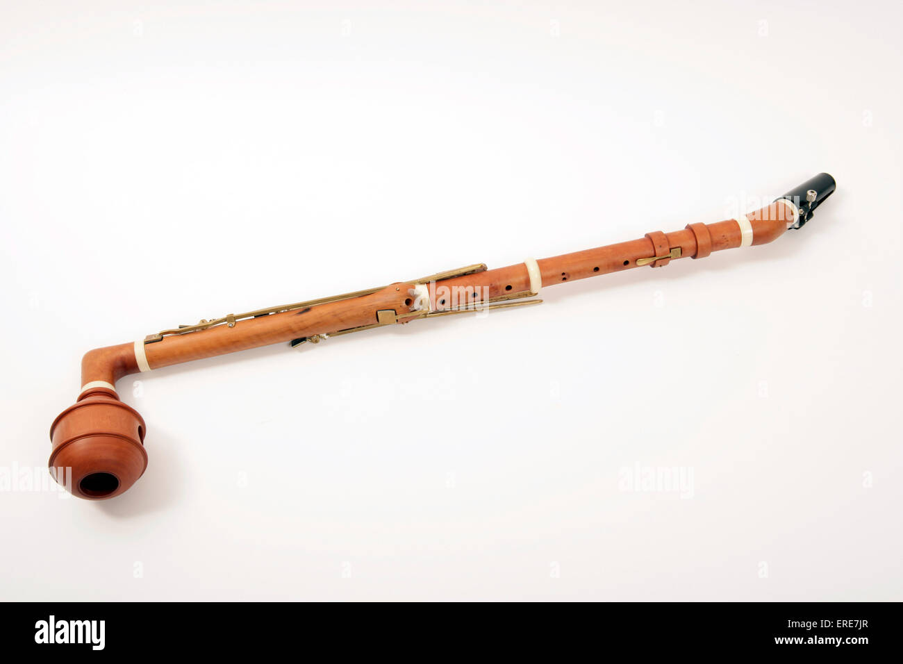 Bassettklarinette, historischen Instrumenten, Kopie eines Instruments für Anton Stadler in den 1700er Jahren gemacht. Klassik. Stockfoto