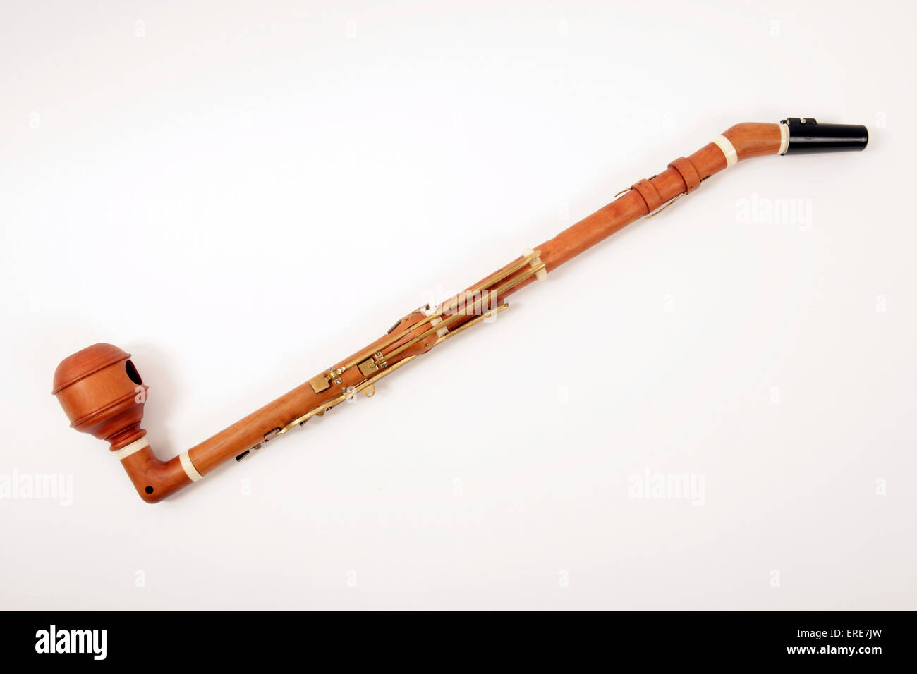 Bassettklarinette, historischen Instrumenten, Kopie eines Instruments für Anton Stadler in den 1700er Jahren gemacht. Klassik. Stockfoto