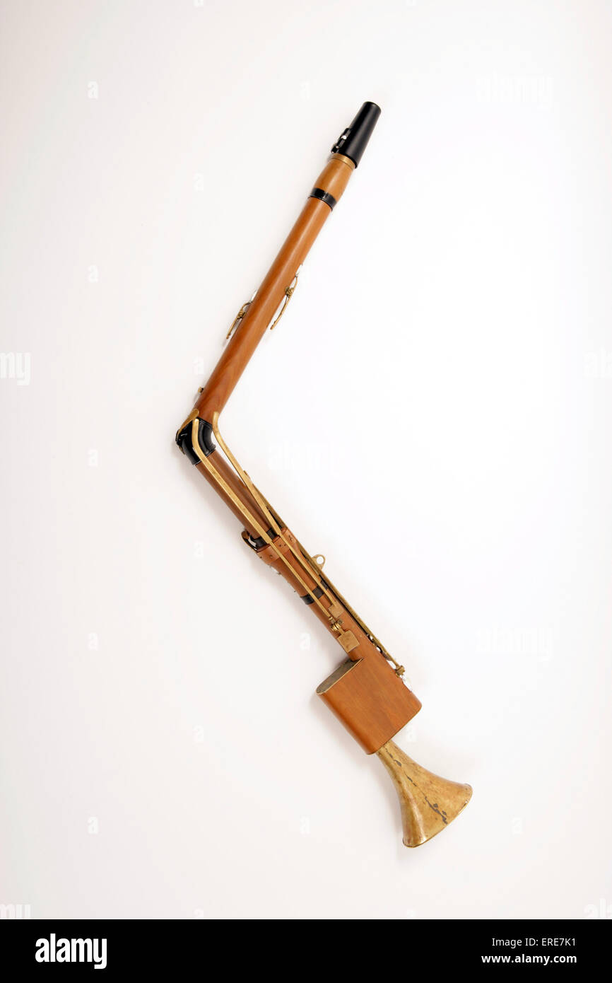 Bassetthorn, historischen Instrumenten aus den 1700er Jahren, Klassik. Stockfoto