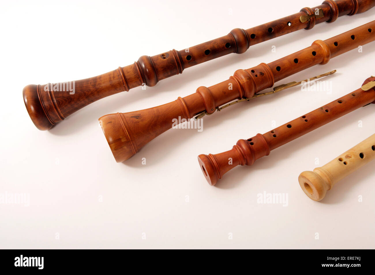 Chalumeau, Birbynen, barocke und klassische Periode Holzblasinstrumente, einzelne Rohrblattinstrument. Stockfoto