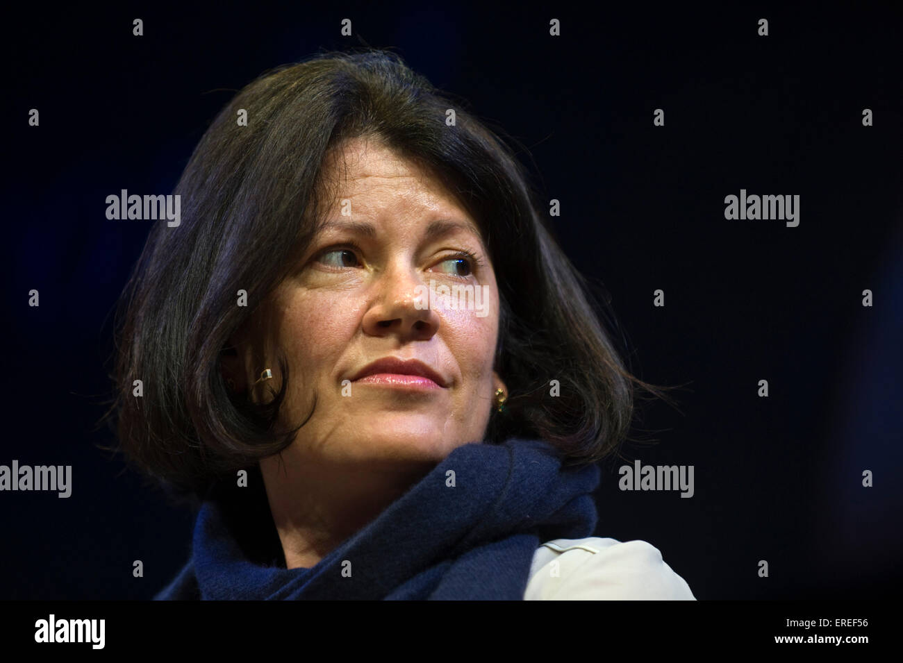 Pippa Harris Produzent "Rufen Sie die Hebamme" Diskussion auf der Bühne Hay Festival 2015 Stockfoto