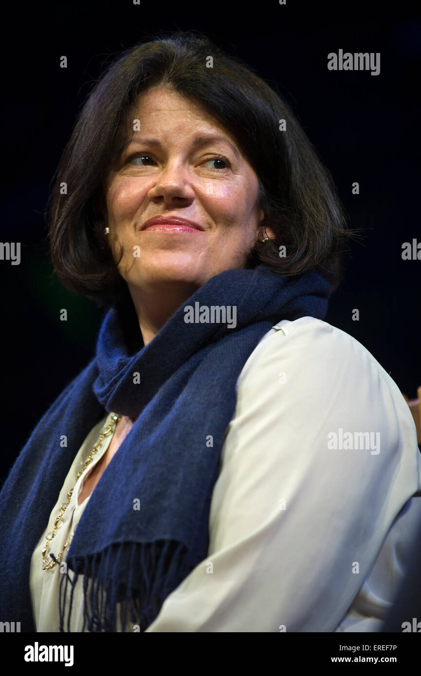 Pippa Harris Produzent "Rufen Sie die Hebamme" Diskussion auf der Bühne Hay Festival 2015 Stockfoto