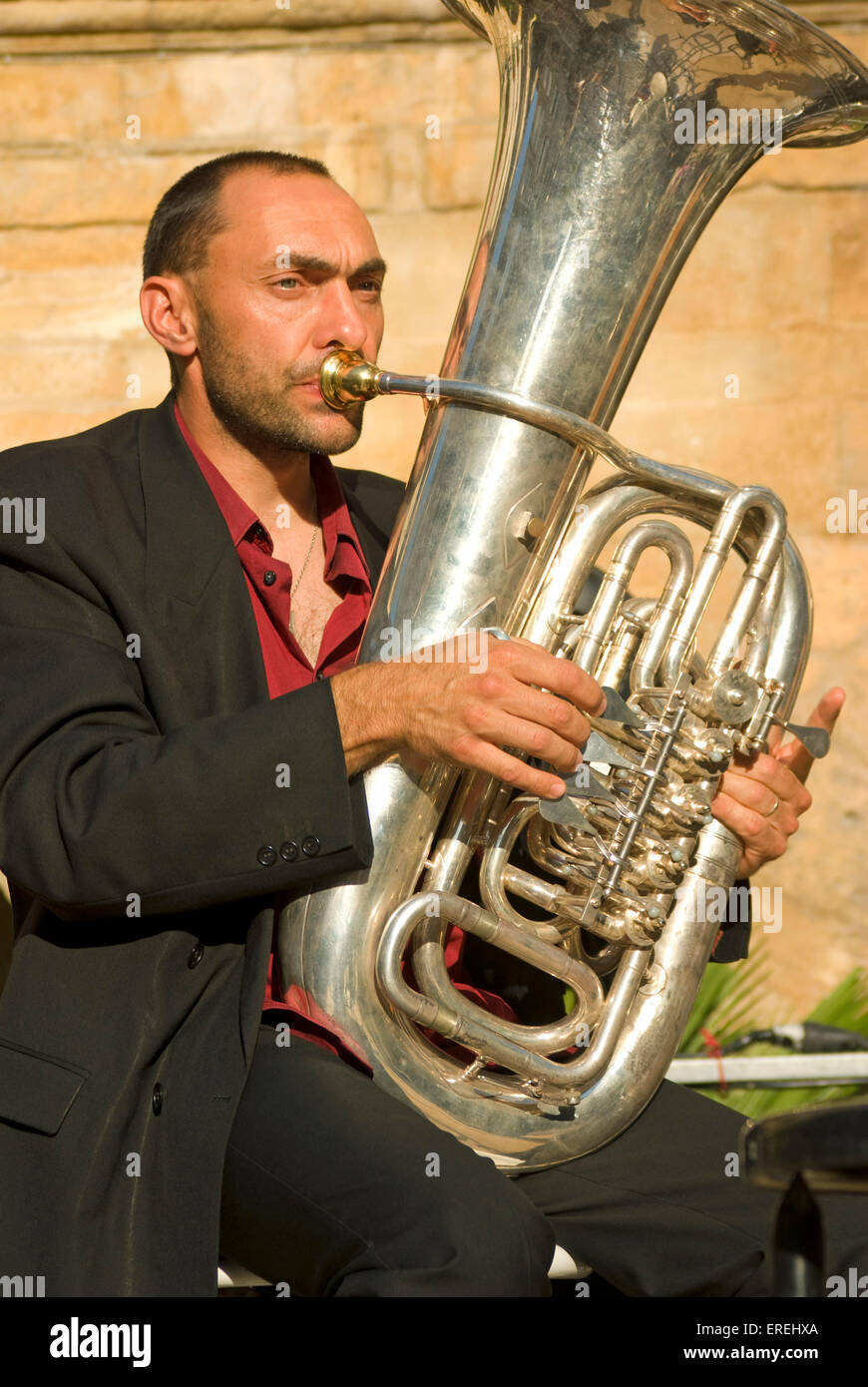 Bass TubaSpieler Stockfotografie Alamy