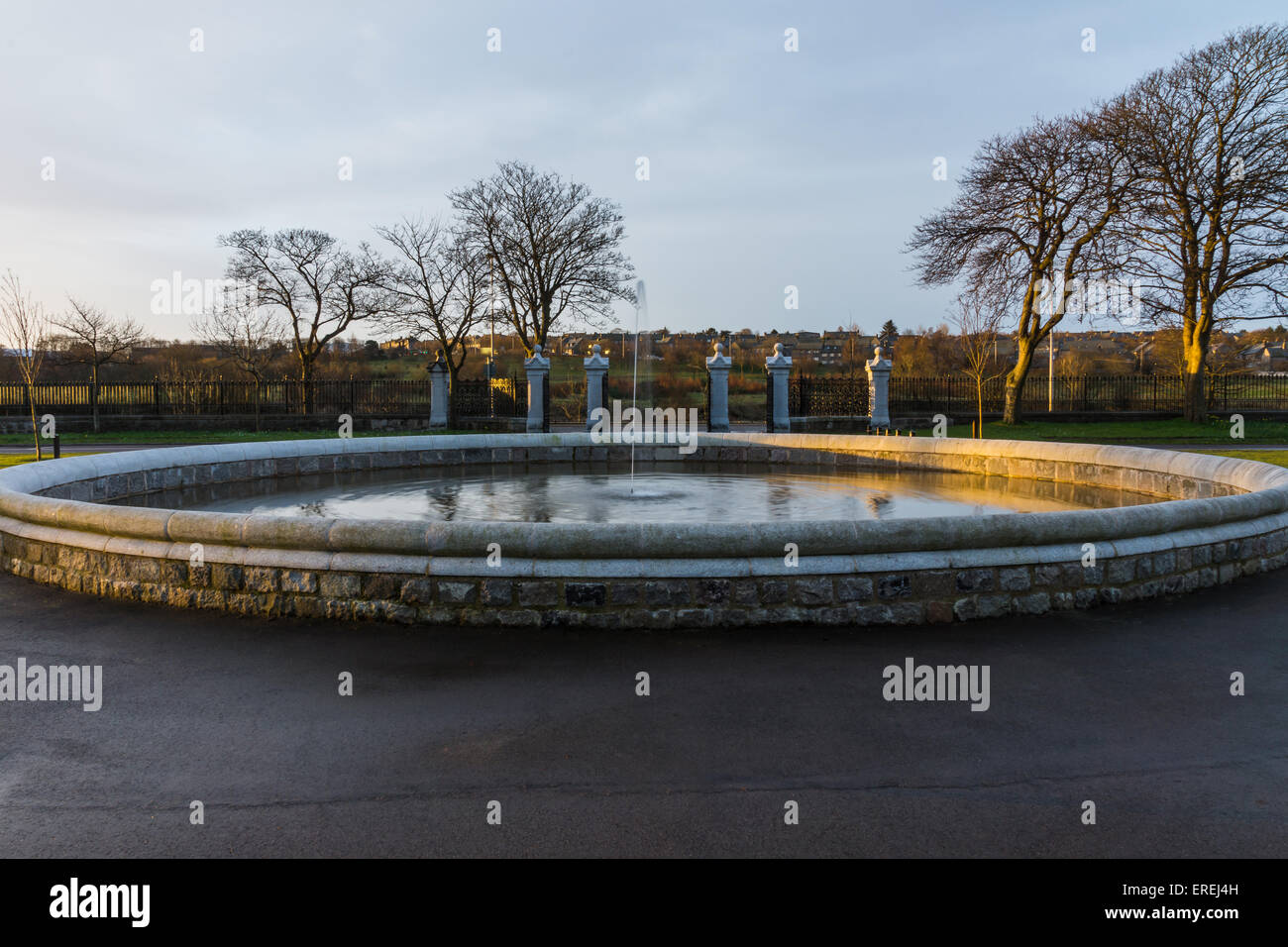 Die neue Runde Brunnen im Duthie Park. Stockfoto