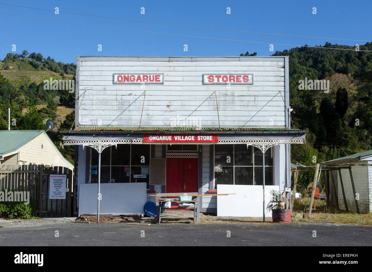 Dorfladen, Ongarue, in der Nähe von Taumaranui, Nordinsel, Neuseeland Stockfoto