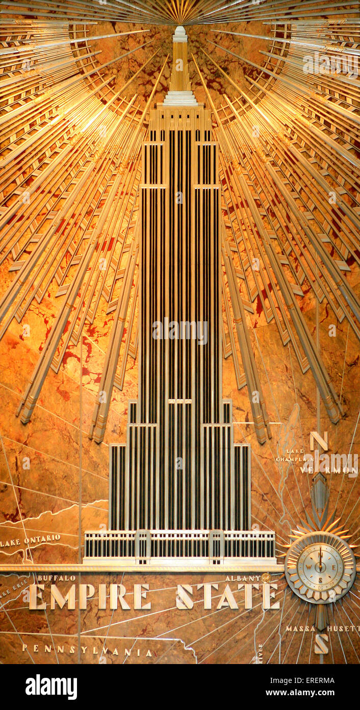 Art Deco Detail Von Der Inneren Lobby Des Empire State