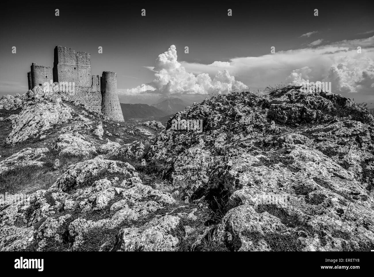 Rocca Calascio Burg Stockfoto