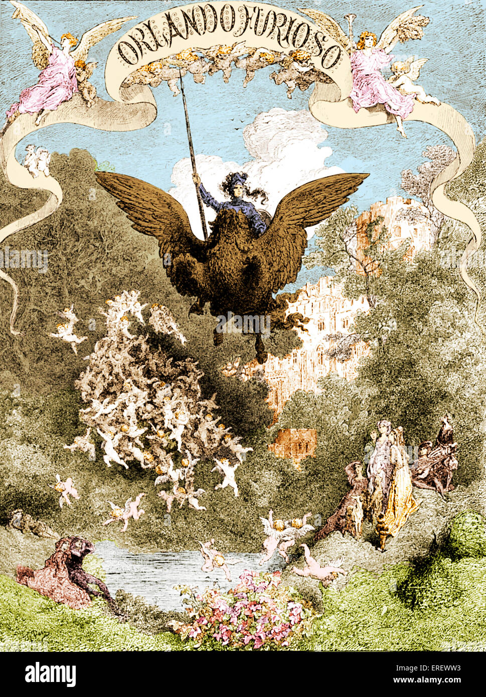 Orlando Furioso vordere Abdeckung, Italienisch episches Gedicht von Ludovico Ariosto Stockfoto