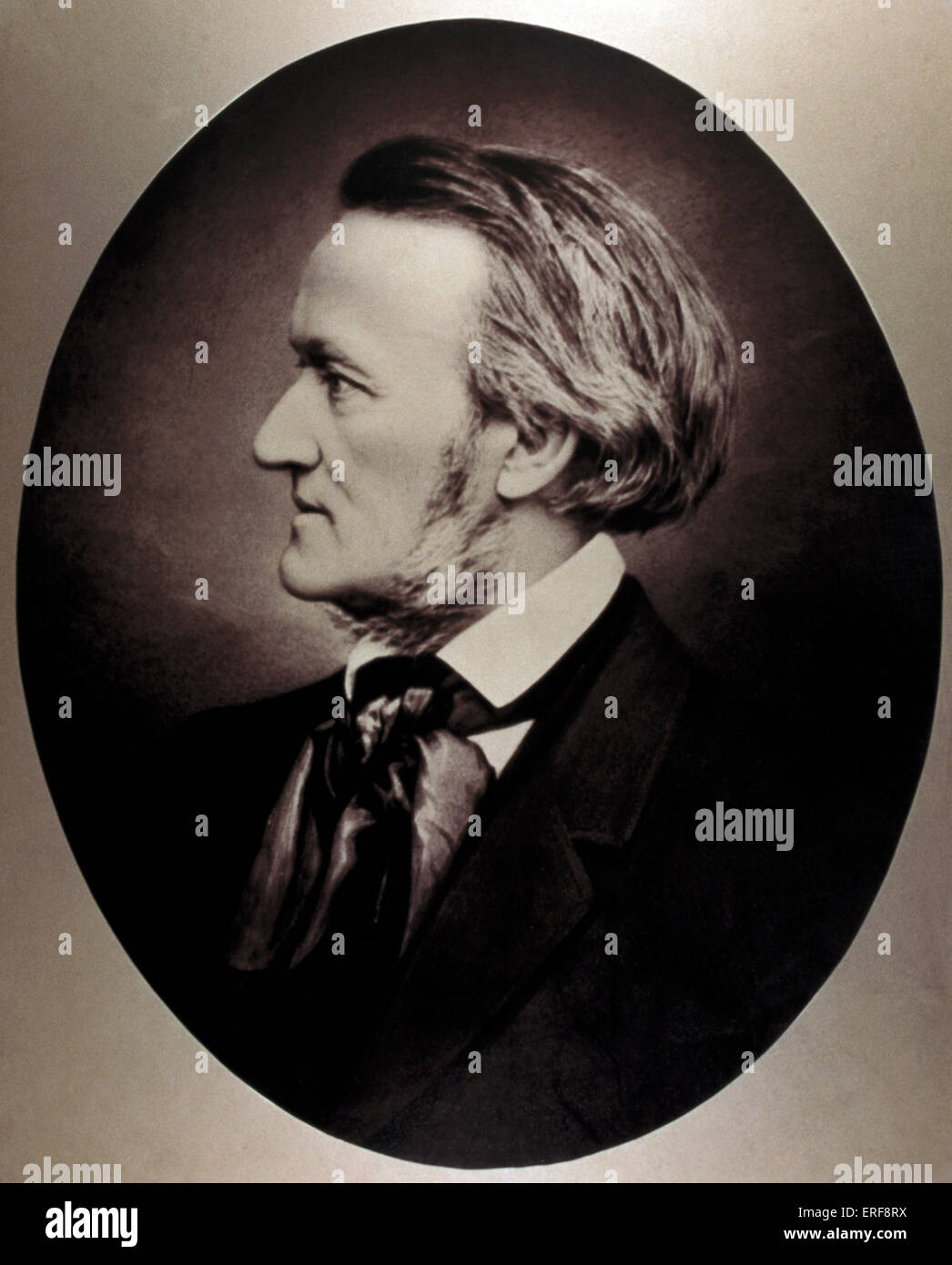 WAGNER, Richard Portrait ovalen Rahmen.  Deutscher Komponist & Autor, 1813-1883 Stockfoto