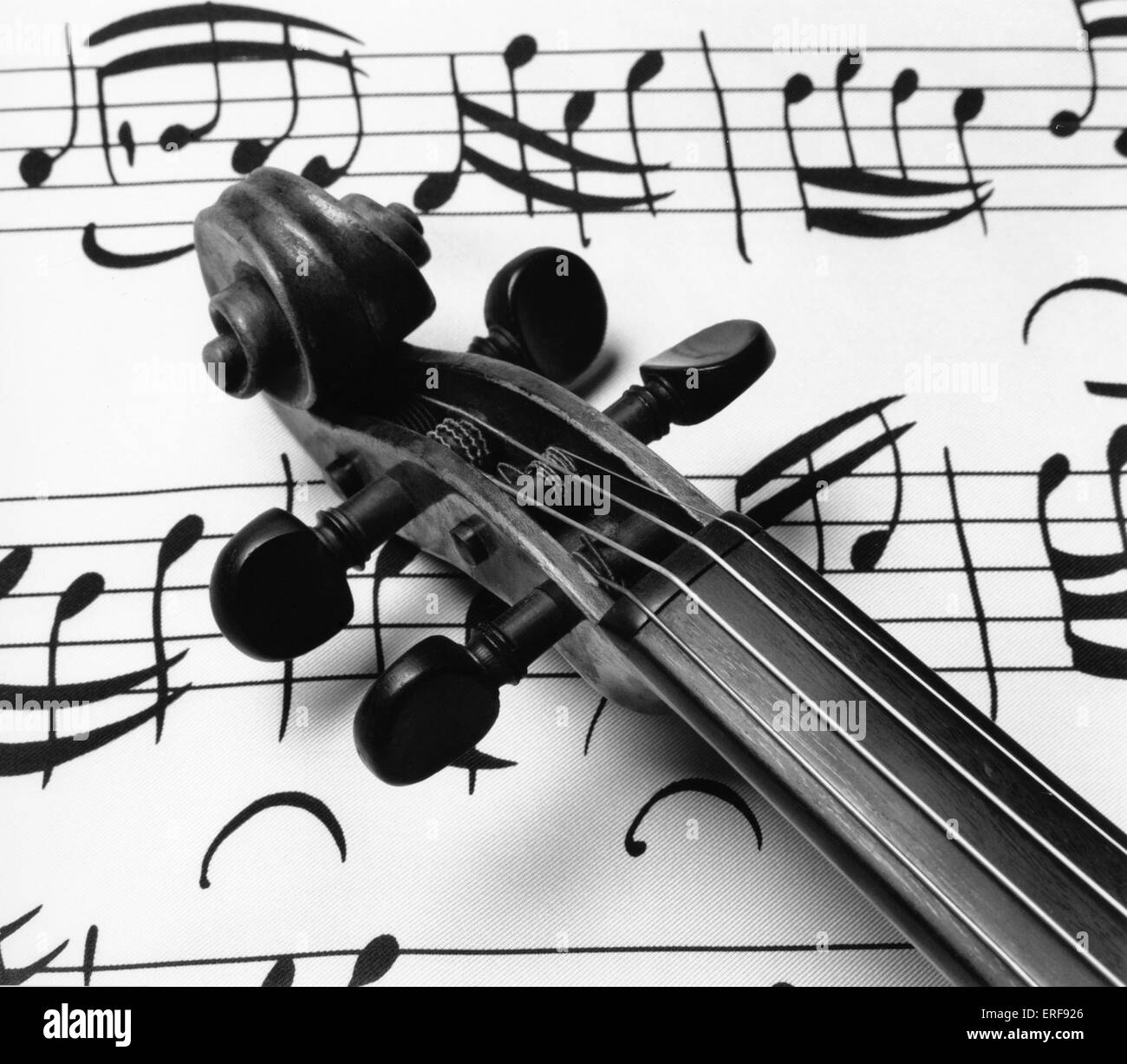 Instrumente - Saiten - Violine sroll Stockfoto