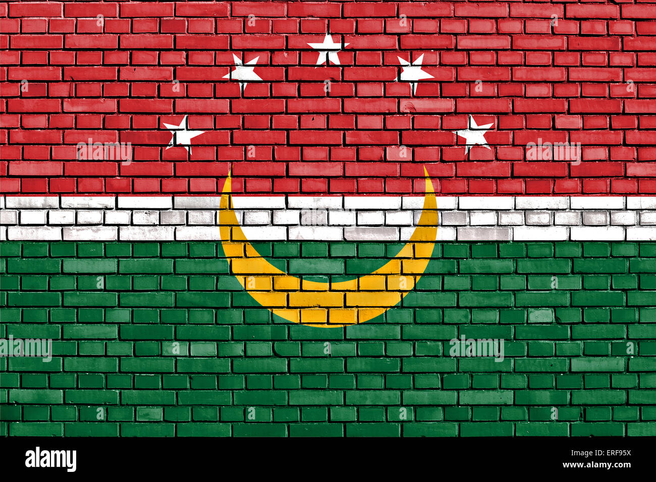 Flagge des Maghreb auf Mauer gemalt Stockfoto