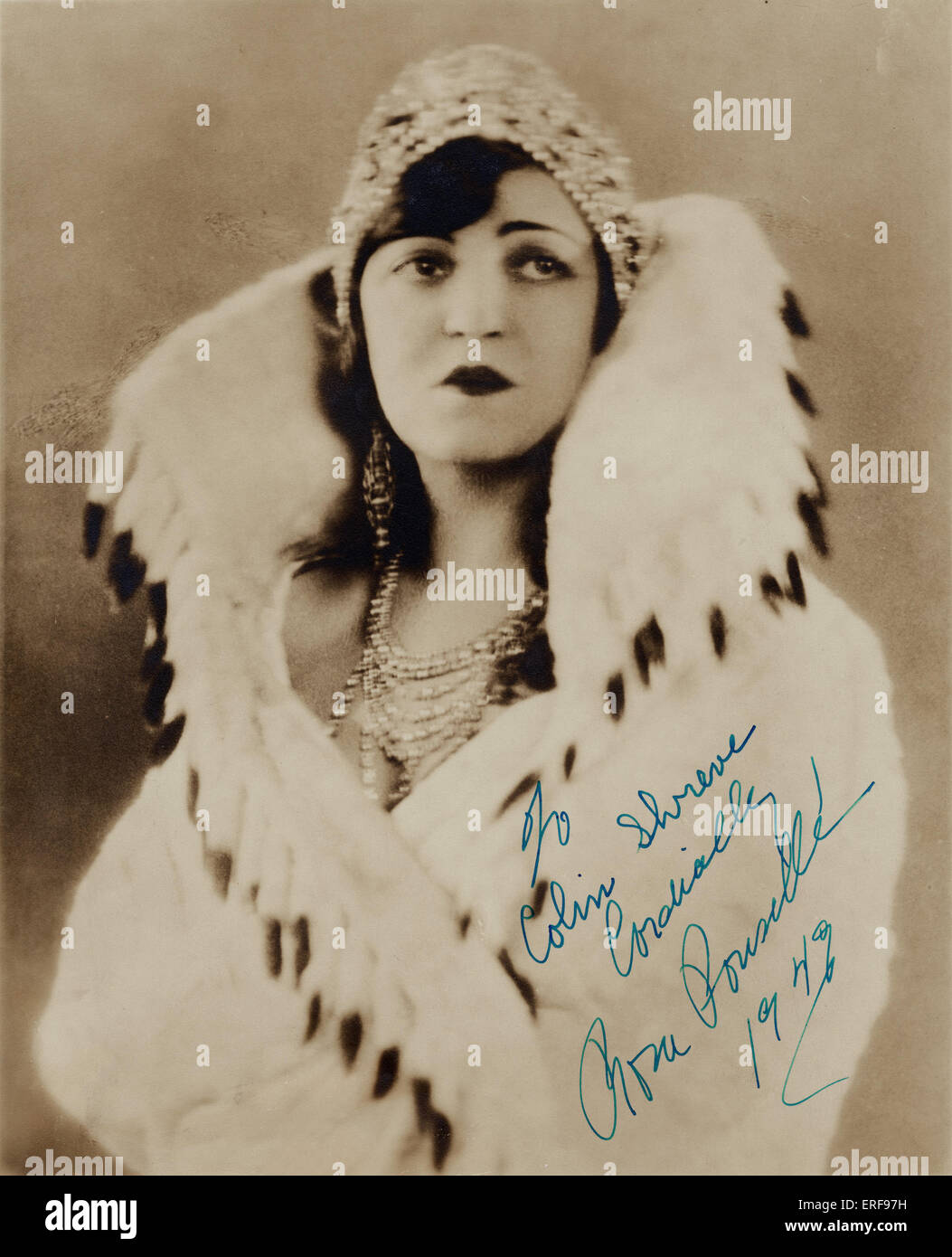 Rosa Ponselle, signiert Foto, 1949. Amerikanische Sopranistin, 1897-1981. Stockfoto
