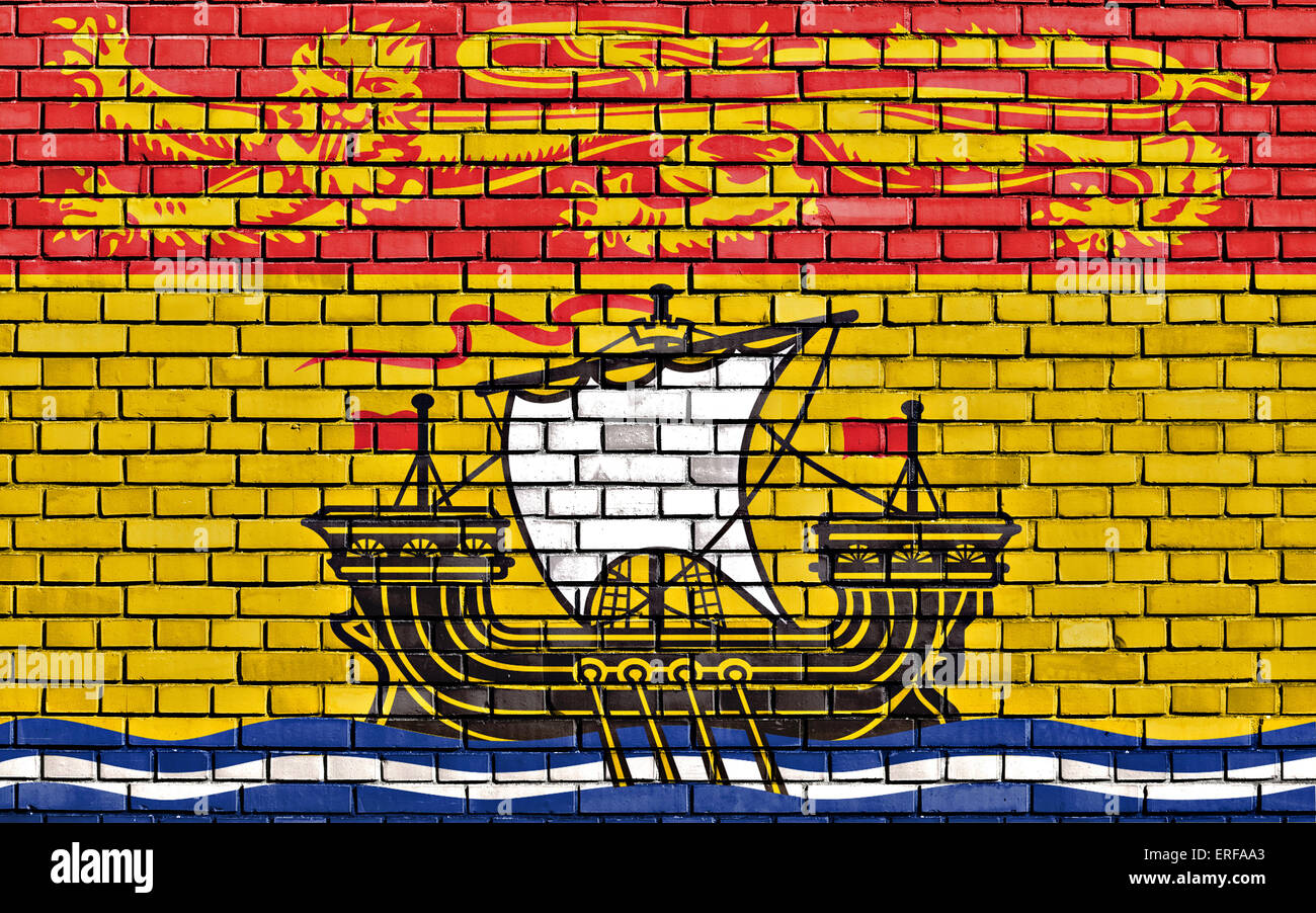 Flagge von New Brunswick auf Mauer gemalt Stockfoto