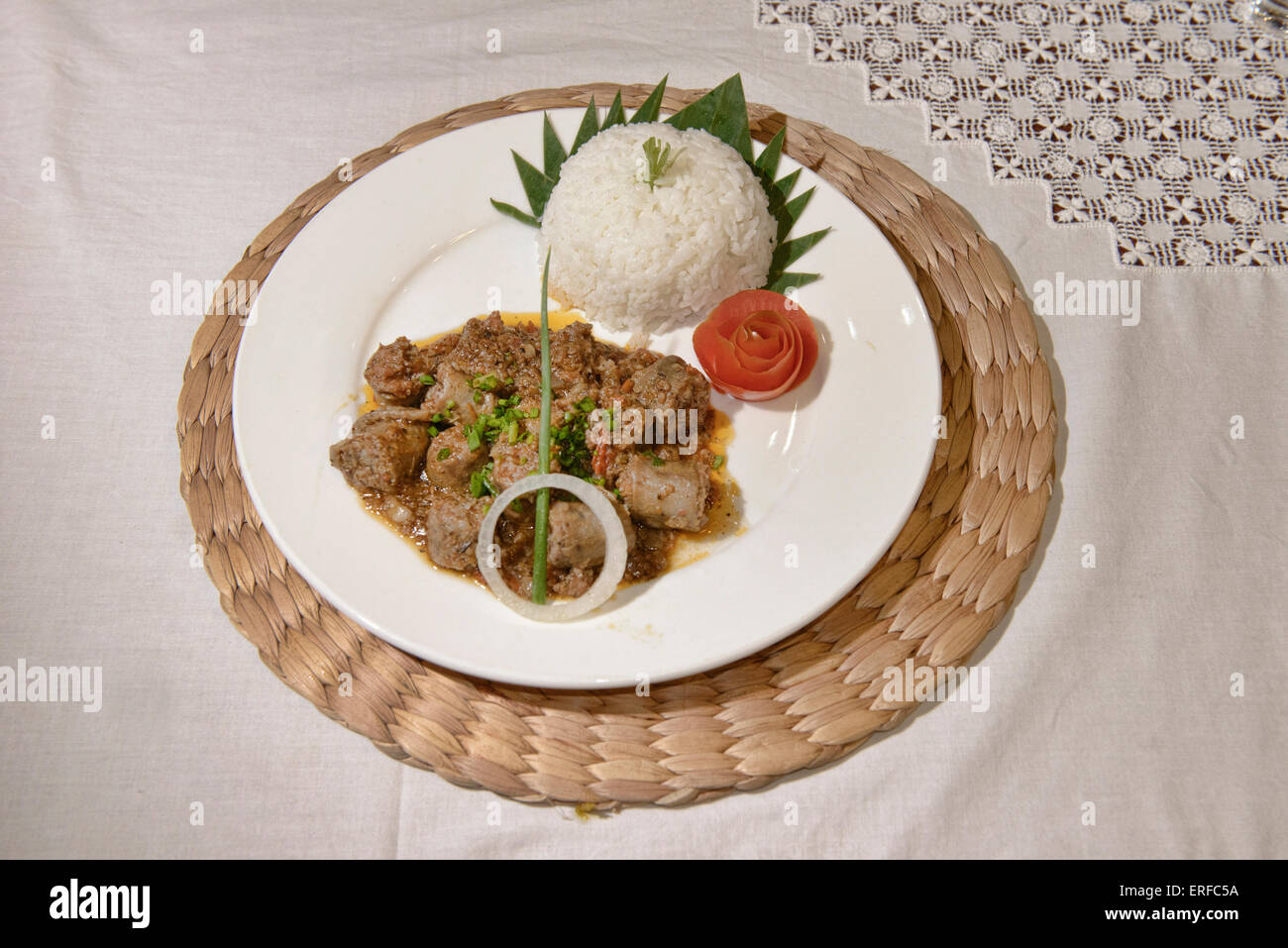 Kreolische Küche von La Reunion Stockfoto