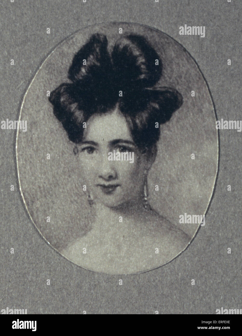 Anna Bischof Rivière.  Gravur.  Frau des englischen Komponisten Sir Henry Rowley Bishop, 1786 – 1855. Stockfoto