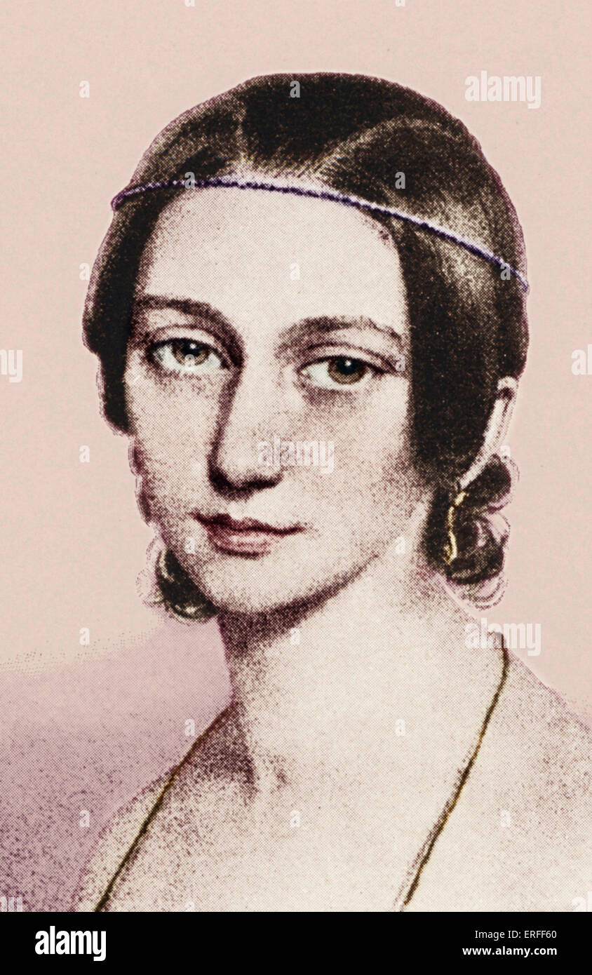Junge Clara Schumann, während noch Clara Wieck.  Porträt... Deutscher Pianist und Komponist 1819-1896. Stockfoto