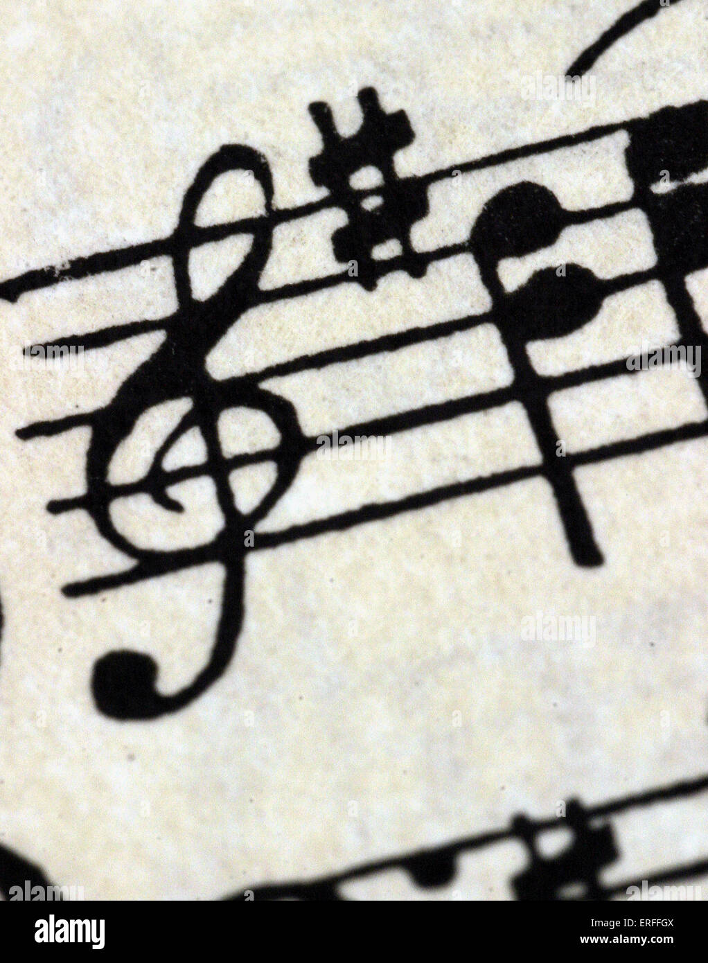 Violinschlüssel / Key Signatur Stockfoto