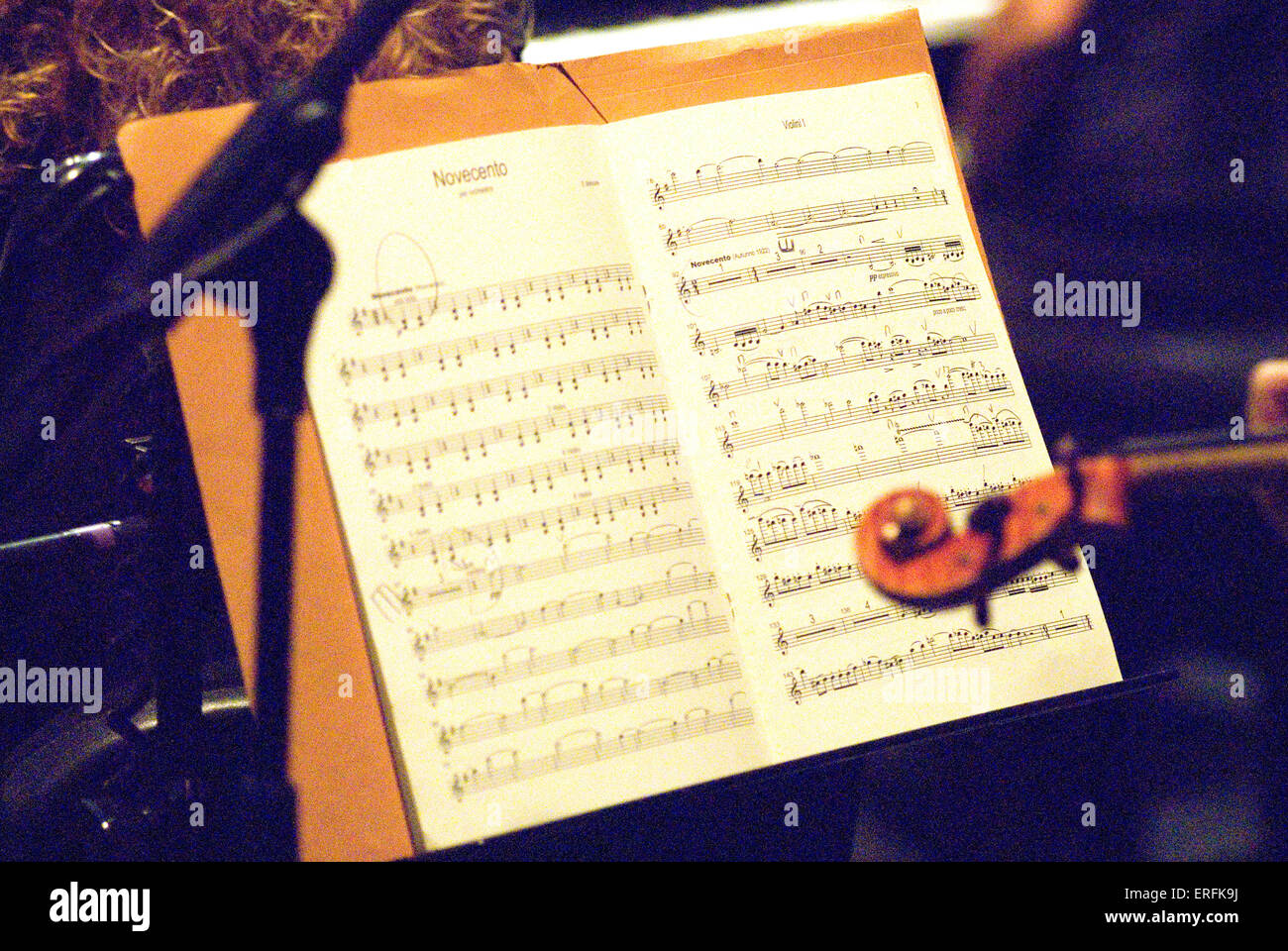 Noten für Novecento von Ennio Morricone Konzert mit dem Rom Sinfonietta Orchestra und der Crouch End Festival Chorus, Stockfoto