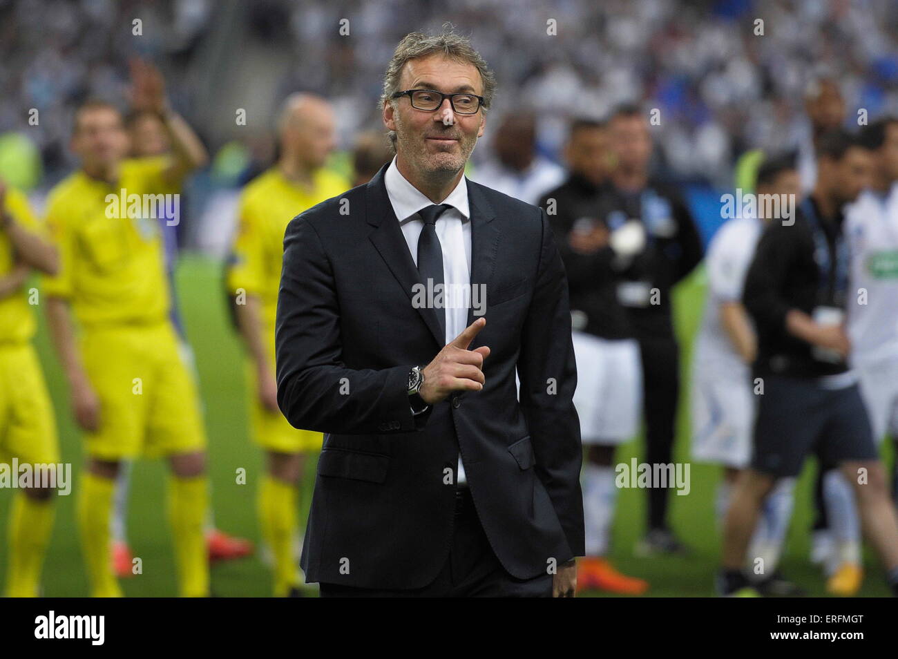 Joie Laurent Blanc - 30.05.2015 - Auxerre/Paris Saint-Germain - Finale Coupe de France.Photo: Andre Ferreira/Icon Sport Stockfoto