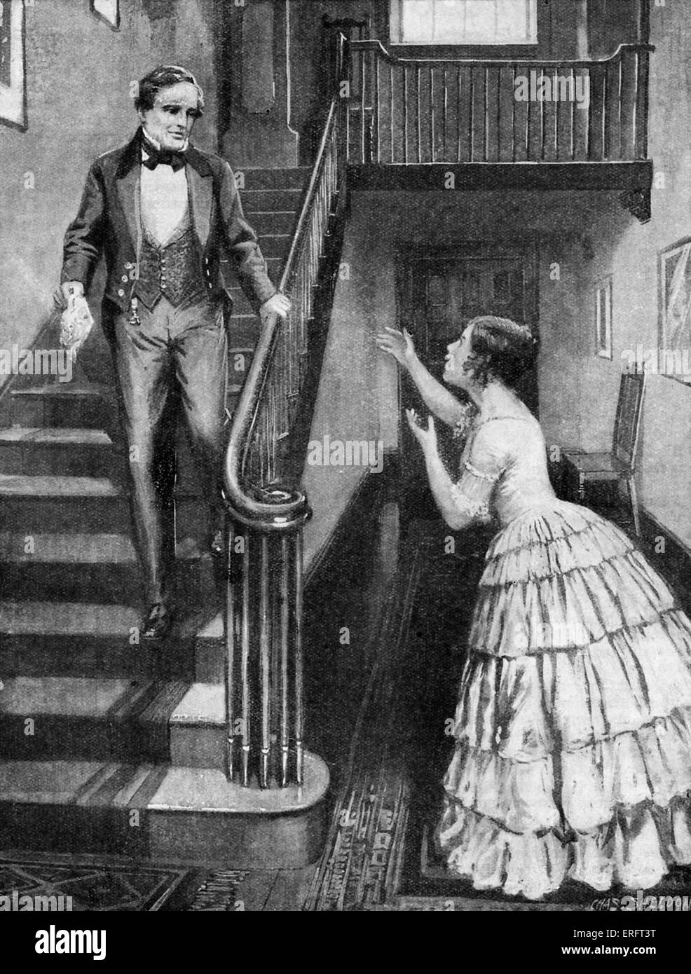 Samuel Morse, US-amerikanischer Maler und Schöpfer von einem einzelnen Draht telegraph System. Bildunterschrift lautet: "Morse hört die wunderbare Nachricht". Stockfoto