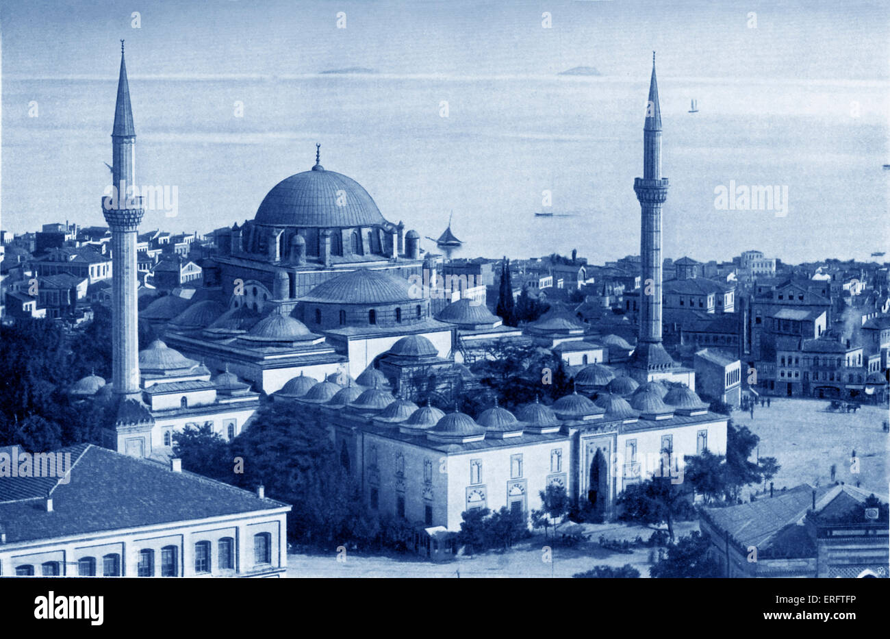 Moschee von Sultan Bajesid II in Konstantinopel - Foto aufgenommen im frühen 20. Jahrhundert.  Regierungszeit: 1481-1512 Stockfoto