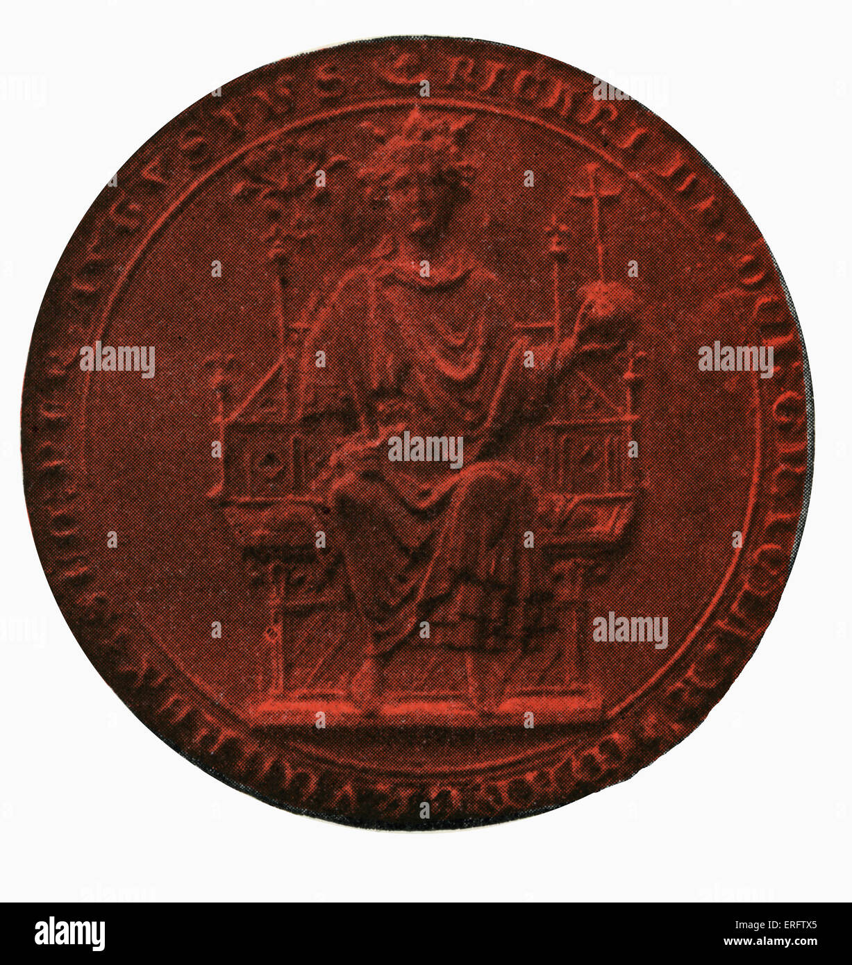 Richard von Cornwall Stempel oder Siegel (5 Januar 1209 – 2 April 1272) war Graf von Poitou (von 1225 bis 1243), Earl of Cornwall Stockfoto