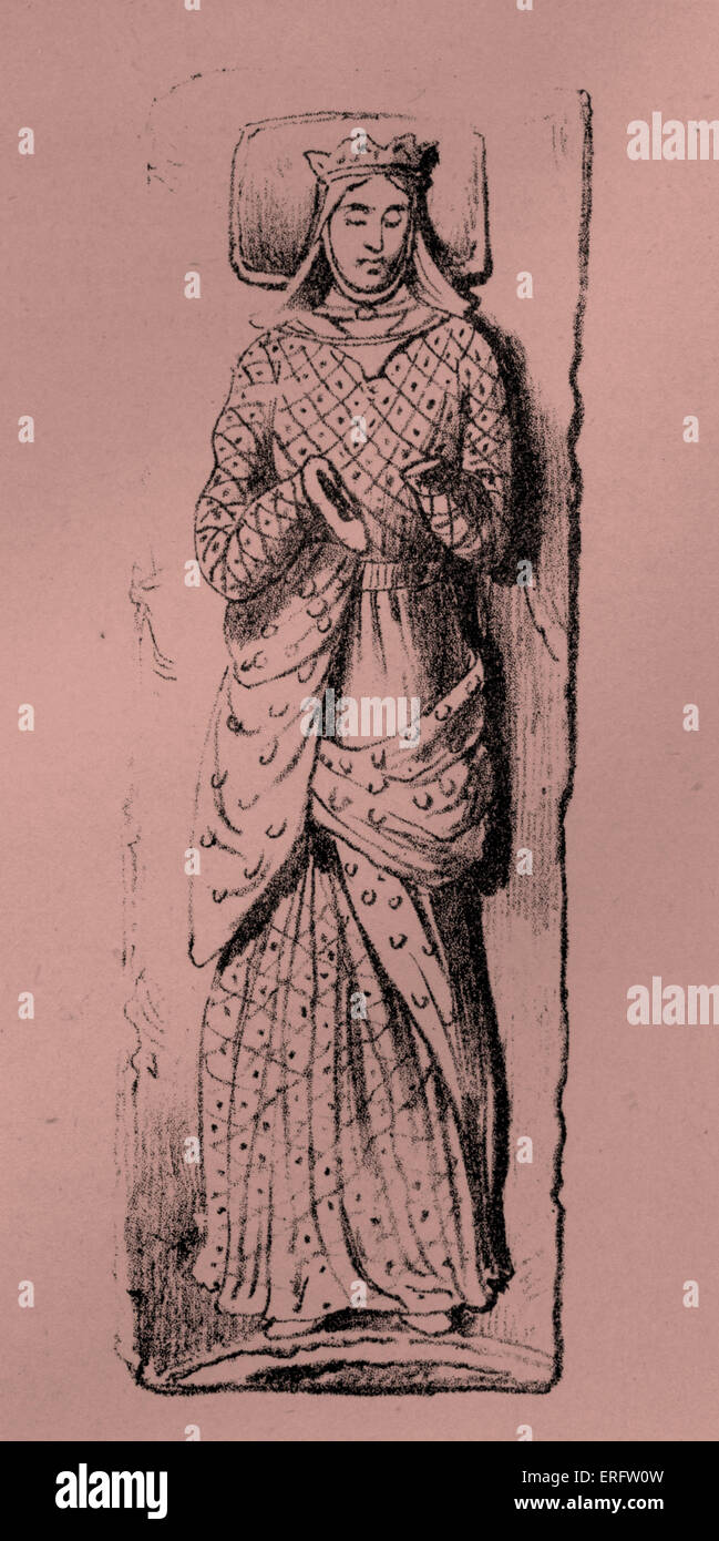 Königin Eleanor von Aquitaine, Ehefrau von Heinrich II. und König Louis VI. von Frankreich (1122-1204). Sie führte bekanntlich den zweiten Kreuzzug, Stockfoto