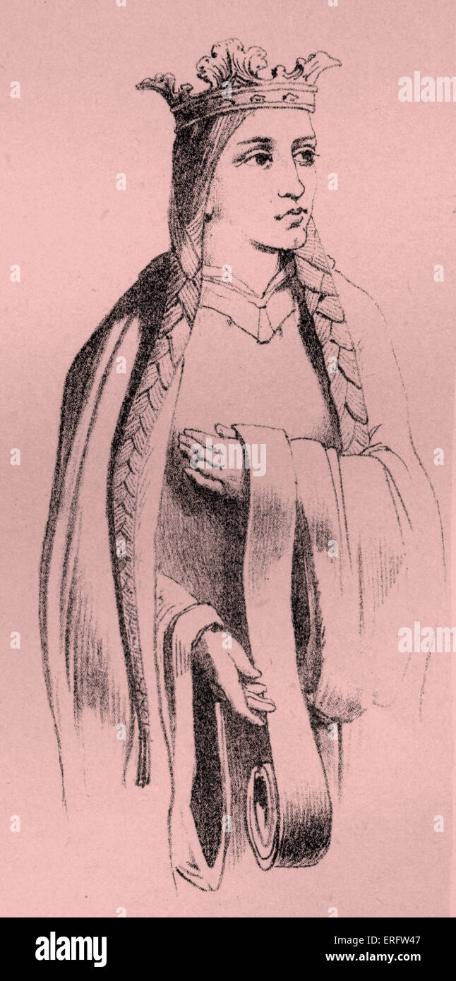 Kaiserin Matilda, spätere Gräfin von Anjou und Dame des englischen (1102 – 1167) war die Tochter und enteigneten Erben von Heinrich i. von England. Sie heiratete Henry v, Heiliger römischer Kaiser, und dann Geoffrey V, Graf von Anjou. Sie war die Mutter von Heinrich II. Seit vielen Jahren bestritten sie Stephans Recht auf den Thron Stockfoto
