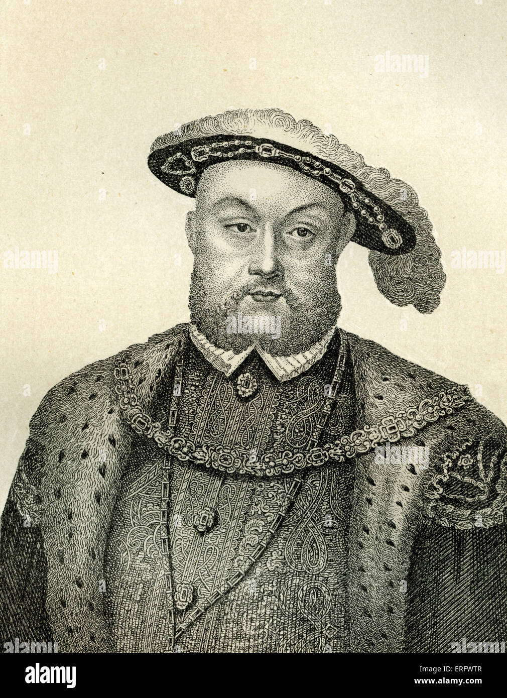Heinrich VIII. (1491-1547) war König von England vom 21 April 1509 bis zu seinem Tod. Er hatte sechs Frauen und trennte sich von der katholischen Stockfoto