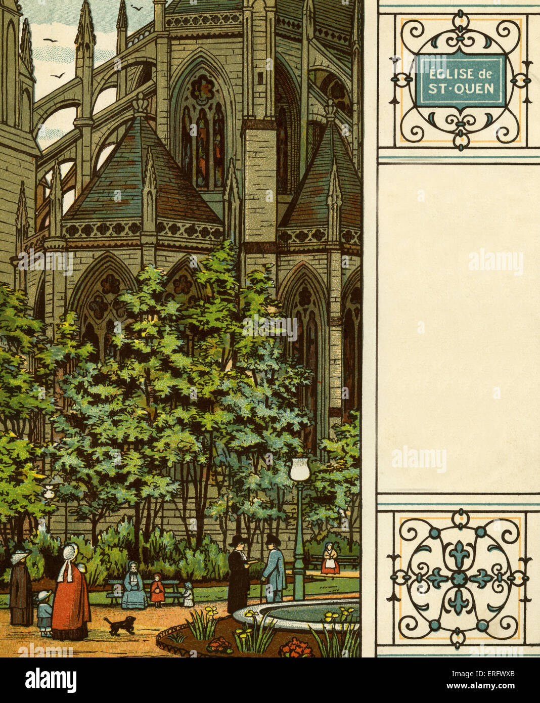 Rouen, Kirche von St-Ouen / Eglise de Saint-Ouen, Frankreich. . Von Thomas Kran- und Ellen E Houghton.  Reiseführer für Kinder in Stockfoto
