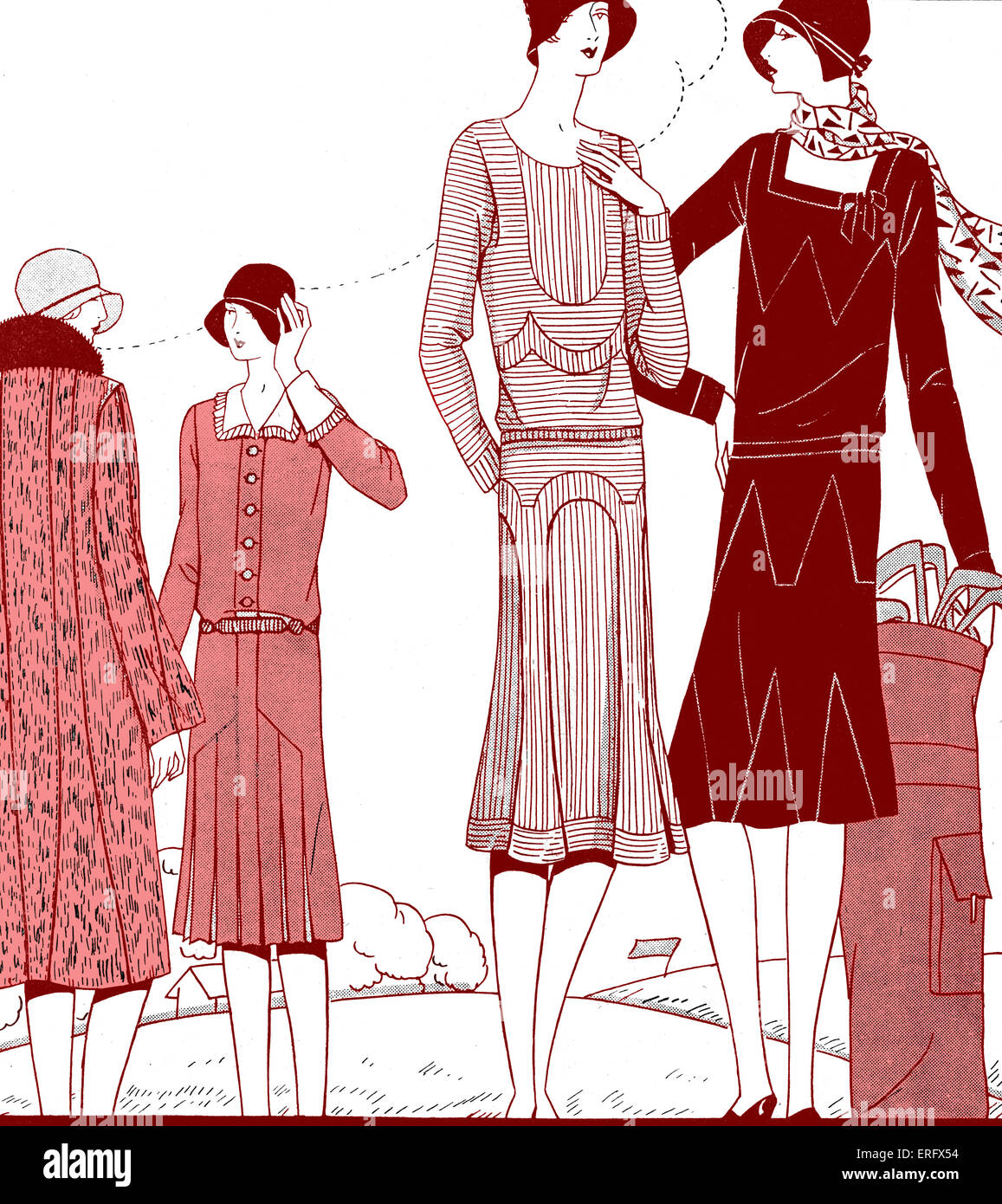 La Femme Chez Elle - Designs für Golf Kleider in den späten 1920er Jahren. Stockfoto