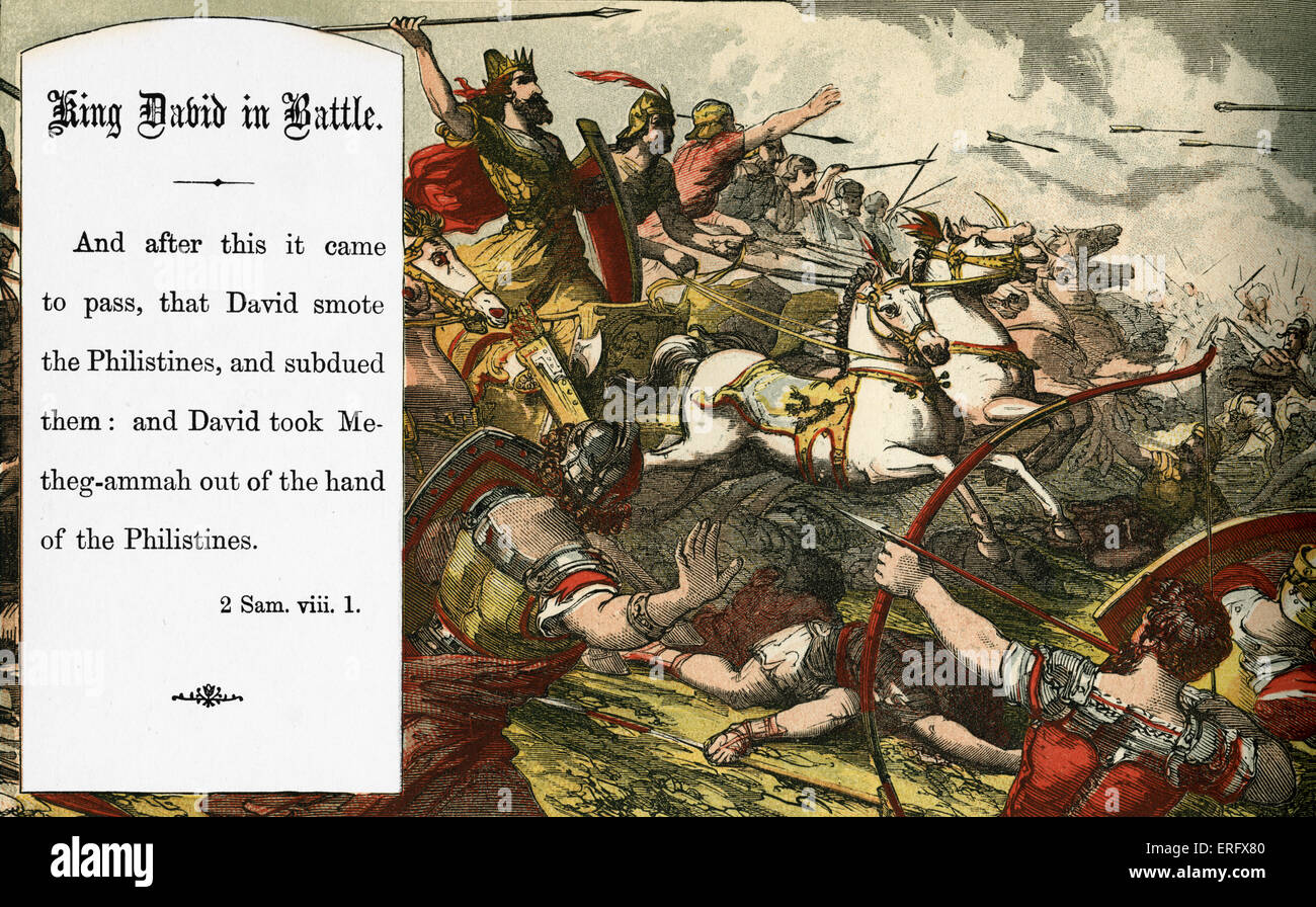 König David im Kampf. 2 Samuel, Kapitel VIII, Vers 1. (