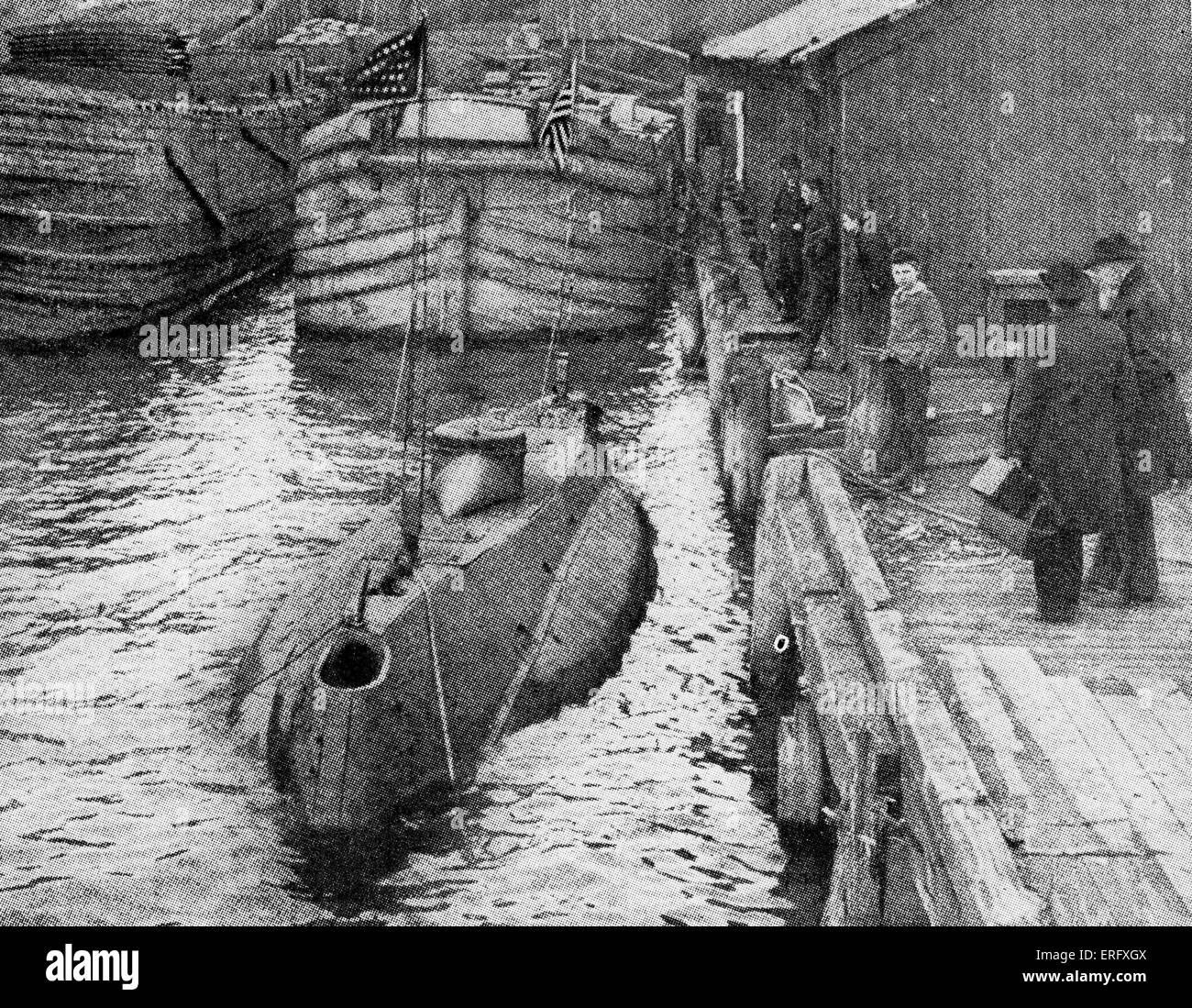 Das erste u-Boot. Die 'Holland' liegen sie an dock in Perth Amboy, New Jersey, USA. Entworfen von dem irisch-amerikanischer Erfinder Stockfoto