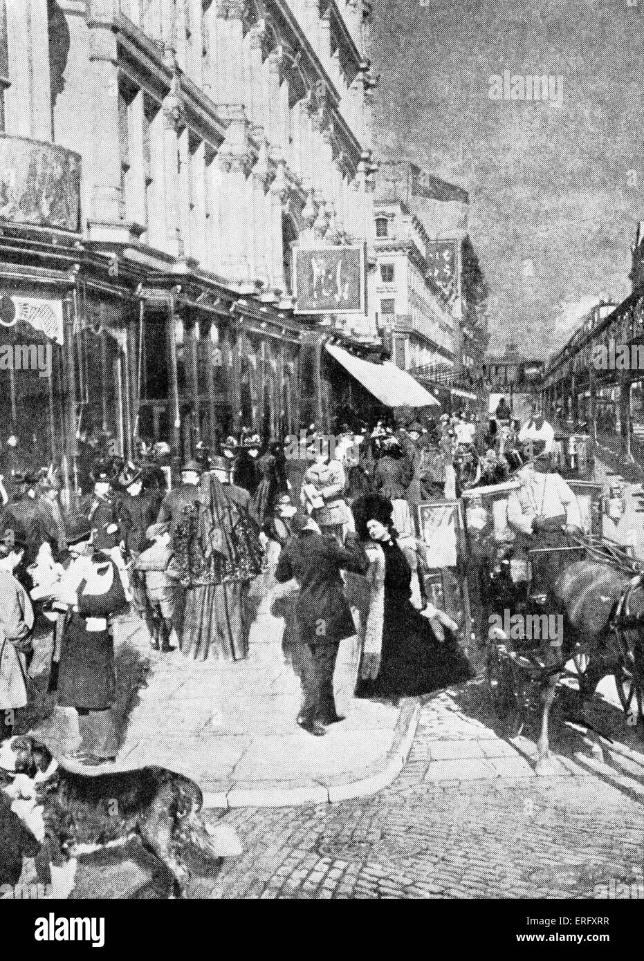 Des 19. Jahrhunderts auf der Sixth Avenue in New York. Jetzt bekannt als Avenue of the Americas. Renommierten Einkaufsviertel in den 1890er Jahren mit Kaufhäusern Altman, McCreeys und Macy's. Stockfoto