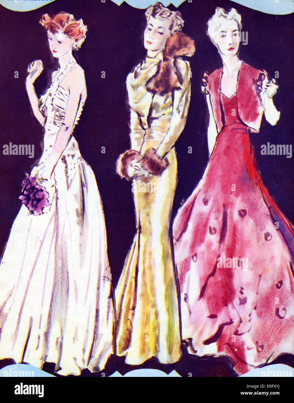 Französische Mode, Abendkleider von 12-Herbst-Kollektion von Französische Mode, Abendkleider von 12-Herbst-Kollektion von