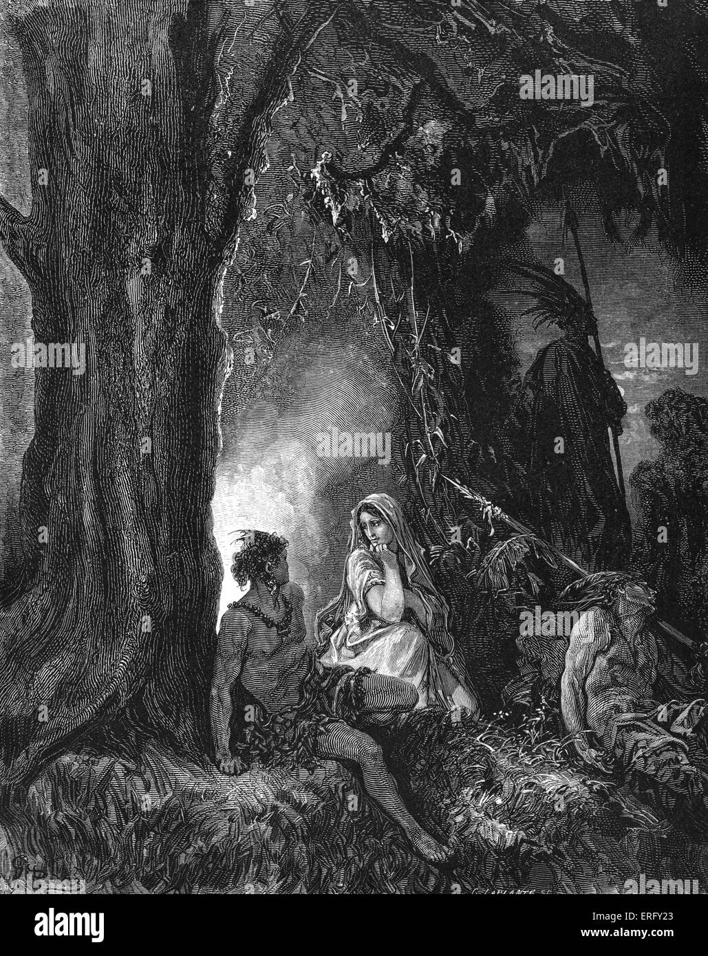Chactas, Natchez Krieger und Gefangene von Muscogulges und Siminoles, besucht zum ersten Mal von Atala. Von François-René Stockfoto