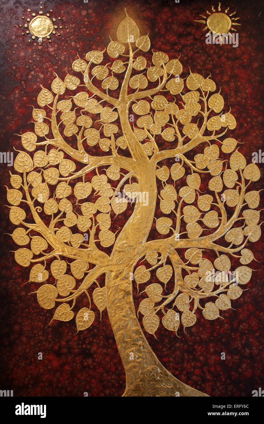 Baum des Lebens buddhistischen Kunstwerke in Hua Hin, Thailand Stockfoto