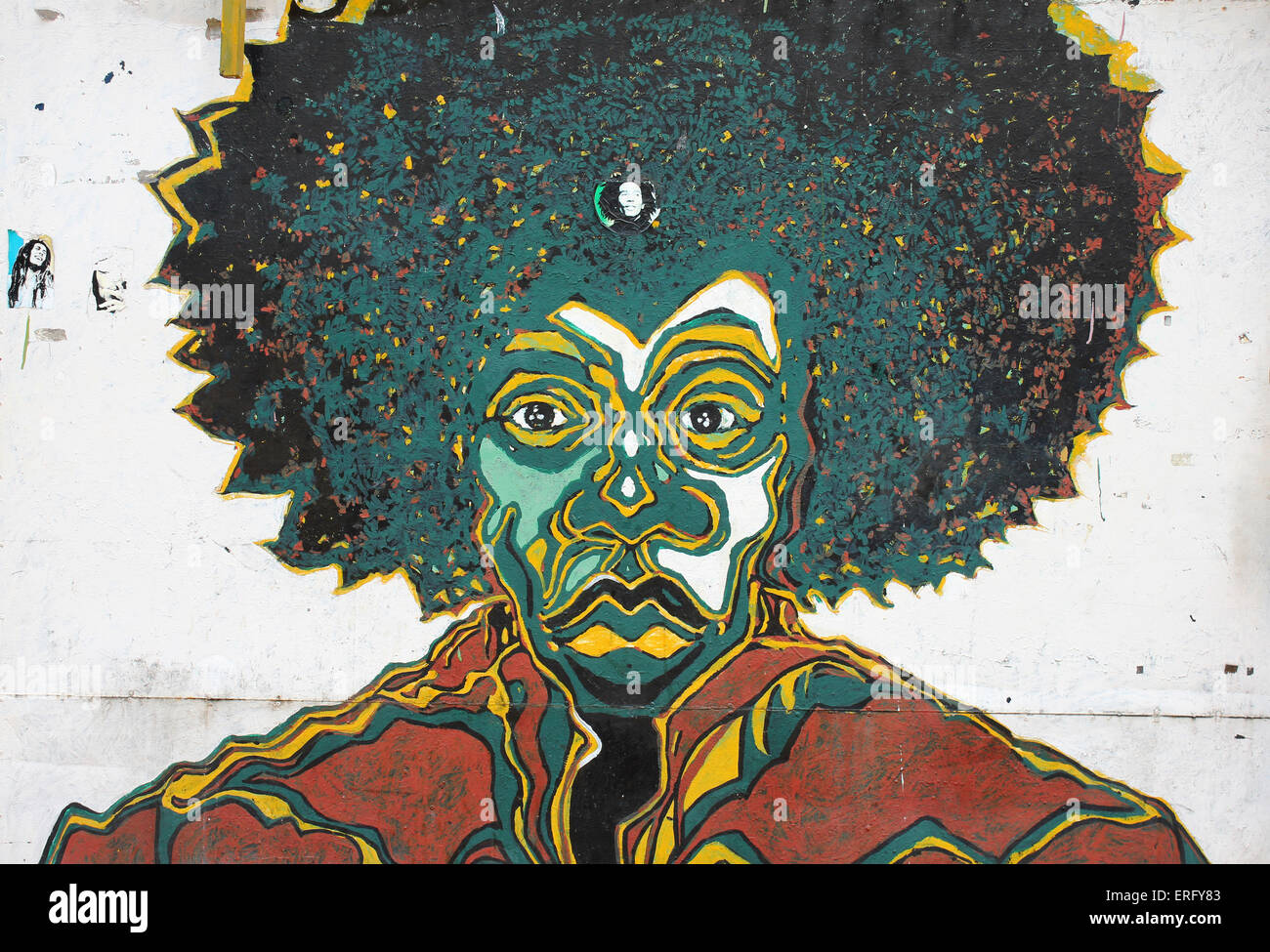 Jimi Hendrix-Wandbild Stockfoto