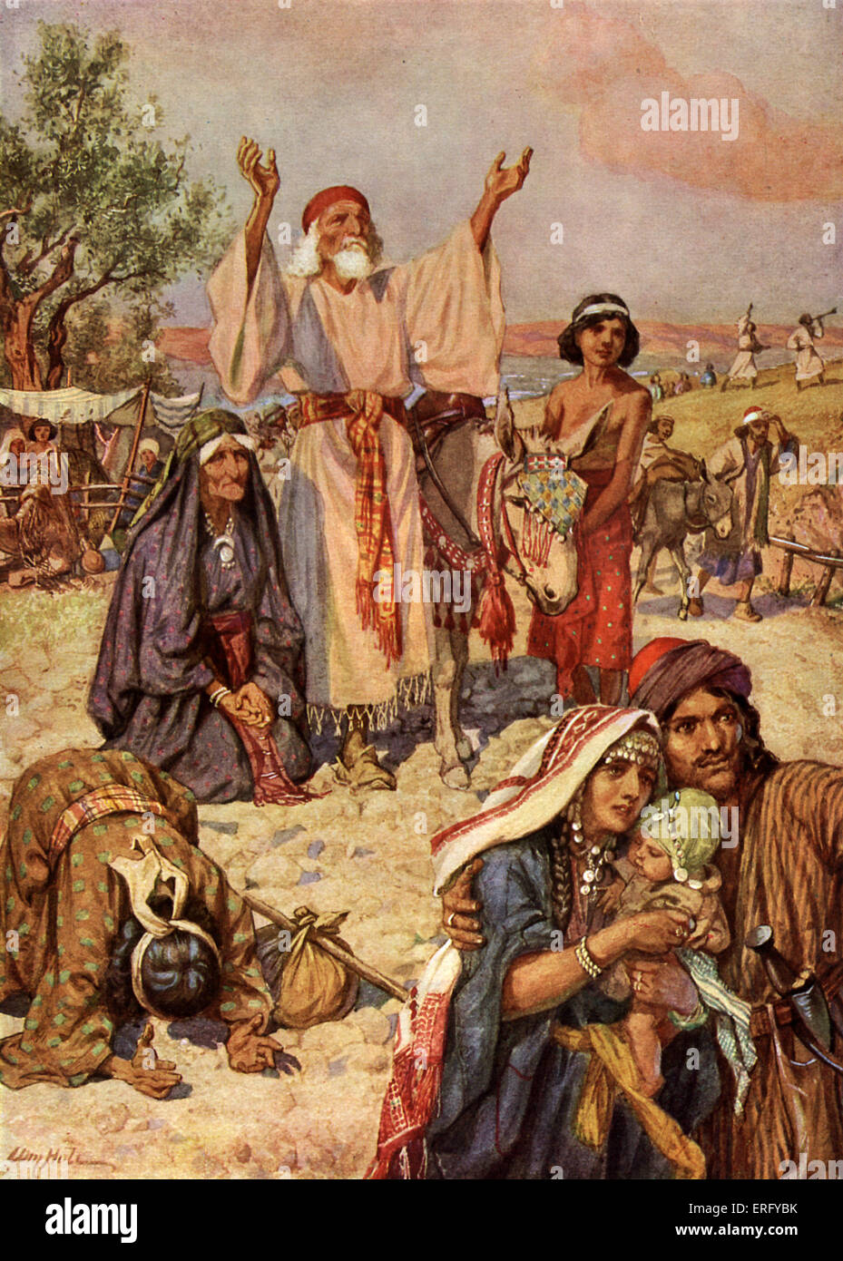 Die Rückkehr der Verbannten zu Zion. König Cyrus Dekret für die Juden aus Babylon in ihr Heimatland zurückkehren und Stockfoto