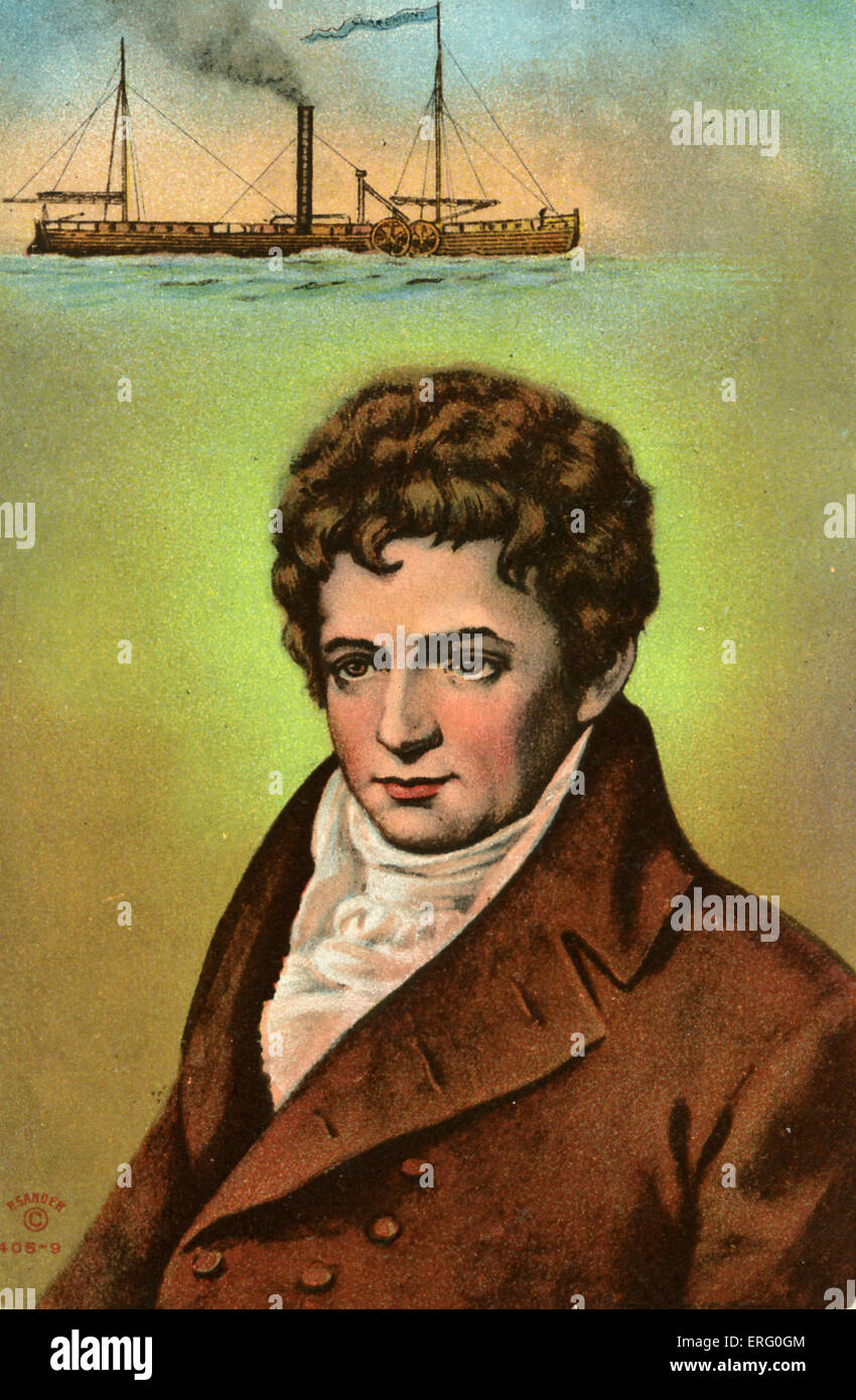 Robert Fulton Porträt. Fulton Erfunden, Die Verwendung Von Schaufelräder  Statt Rudern In 1779 Als 14 Jahre Alt. Er Baute Die Stockfotografie - Alamy