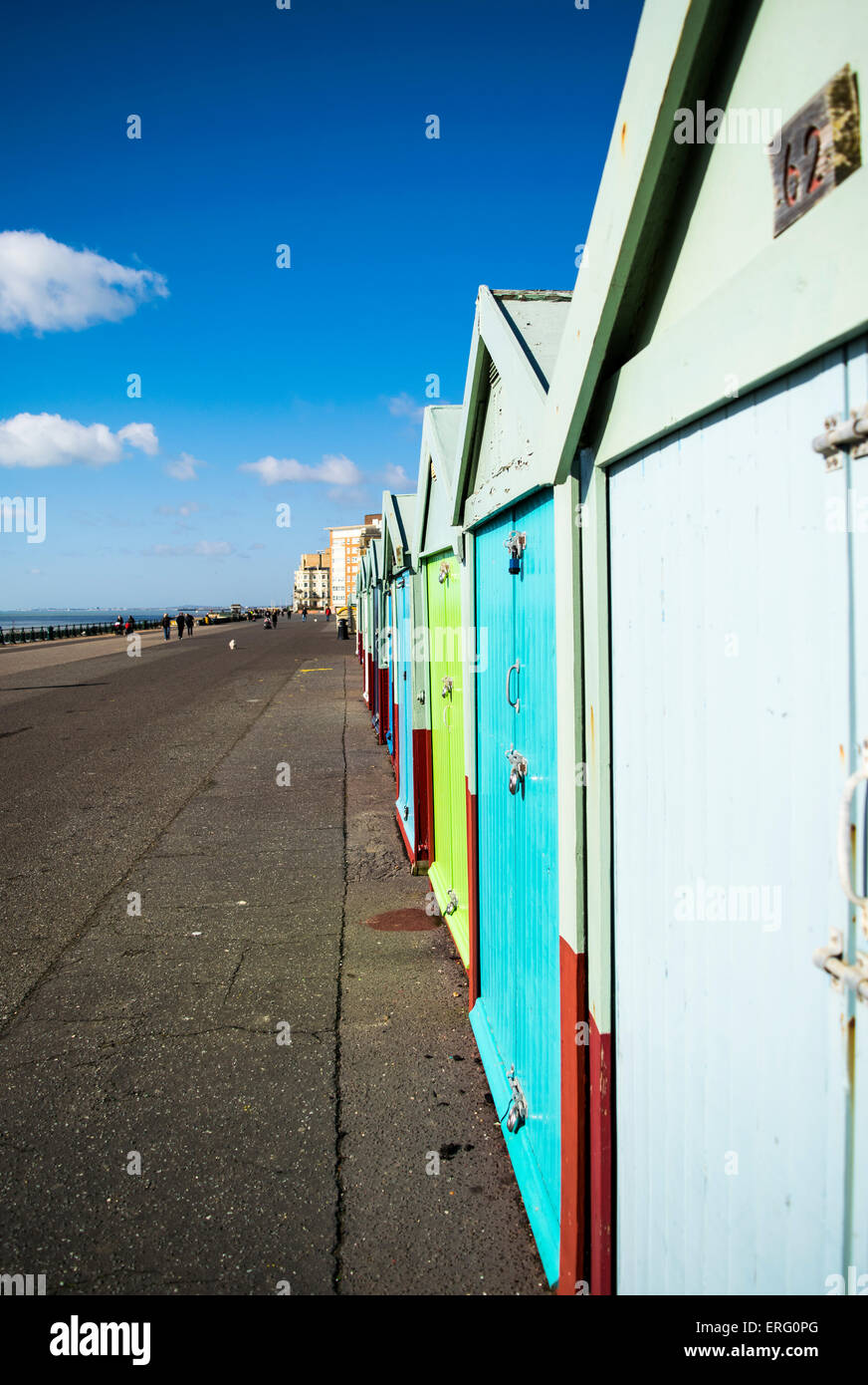 Brighton Beach Hütten Stockfoto