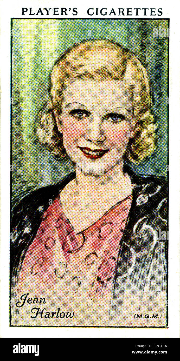 Jean Harlow, geboren Harlean Harlow Carpenter, US-amerikanische Schauspielerin. 3. März 1911 – 7. Juni 1937. (Zigarette Spielerkarte). Stockfoto
