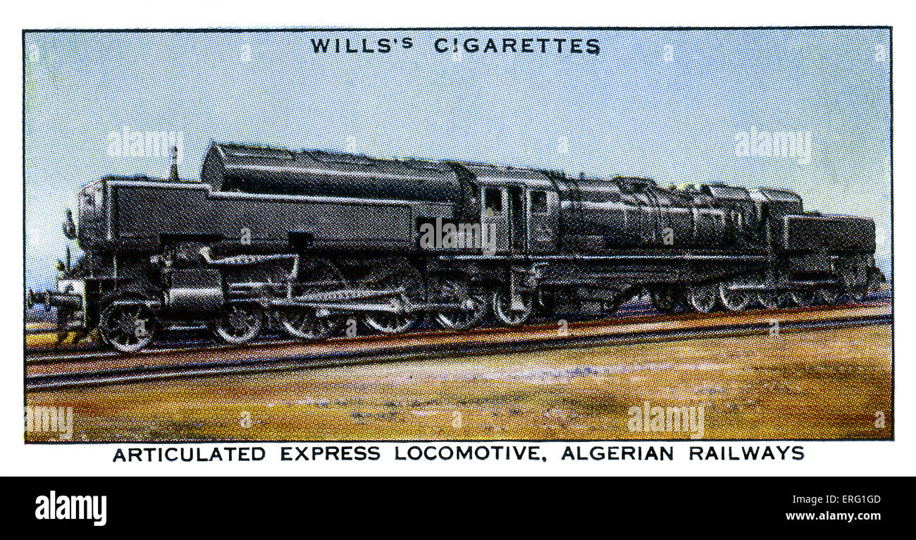 Algerische artikuliert ausdrücklich Locomotive.1930s.  Für den Einsatz auf die Algier-Oran Express Lok artikuliert und Stockfoto