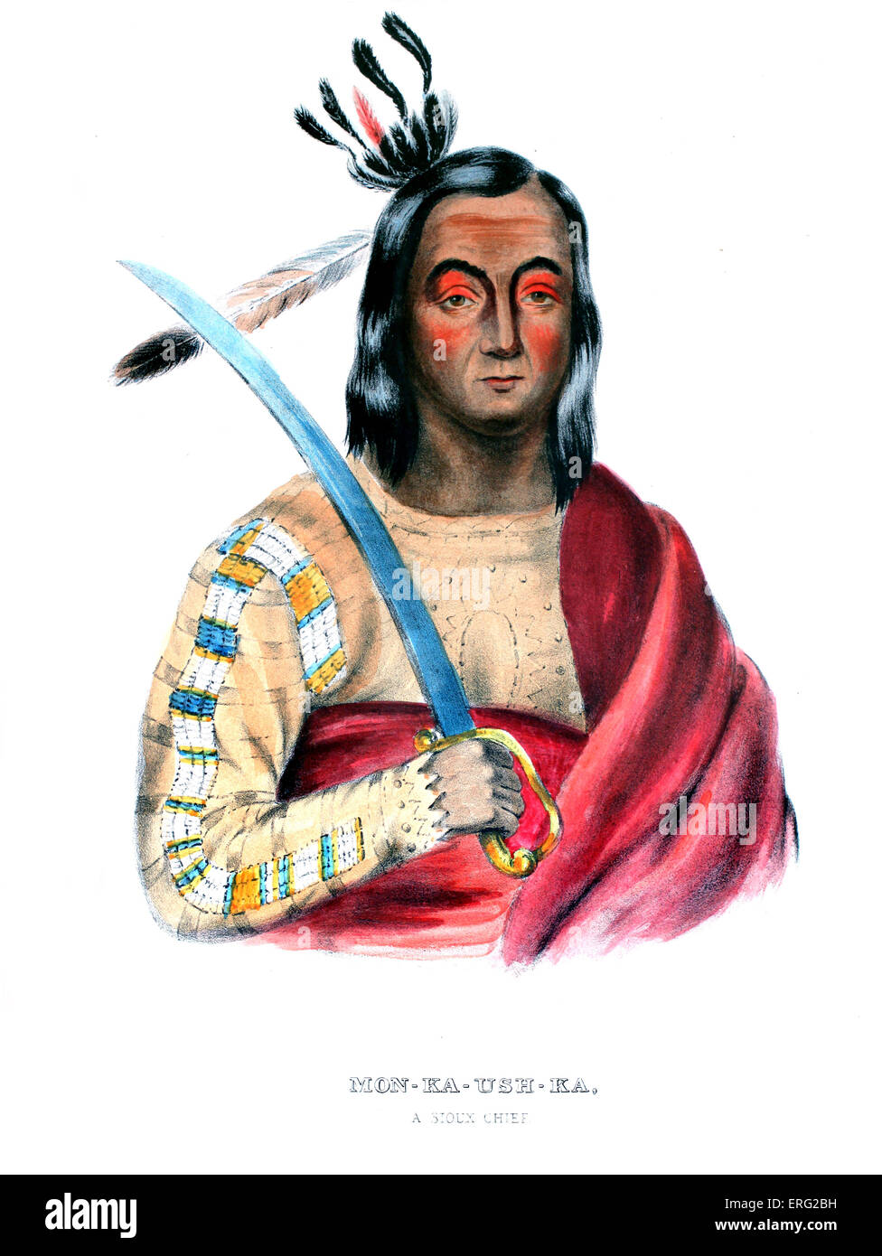 Moukaushka ("der zitternden Erde"), ein Yankton Sioux Häuptling. Indianischer Häuptling des Stammes Yankton Sioux Nation. Von Stockfoto
