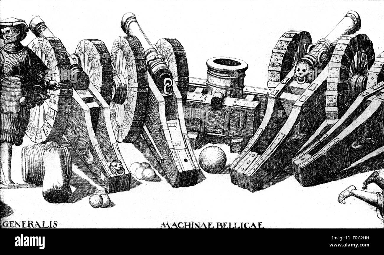 Kanonen aus der Zeit des 30-jährigen Krieges. Stockfoto