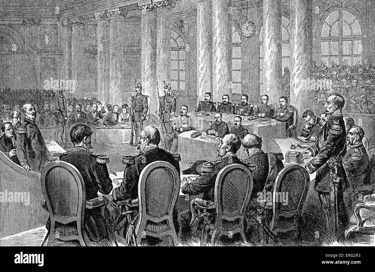 Das Kriegsgericht der General Bazaine nach seiner Übergabe an die deutschen in Metz während der Franco-Preussischer Krieg.  Francois Stockfoto