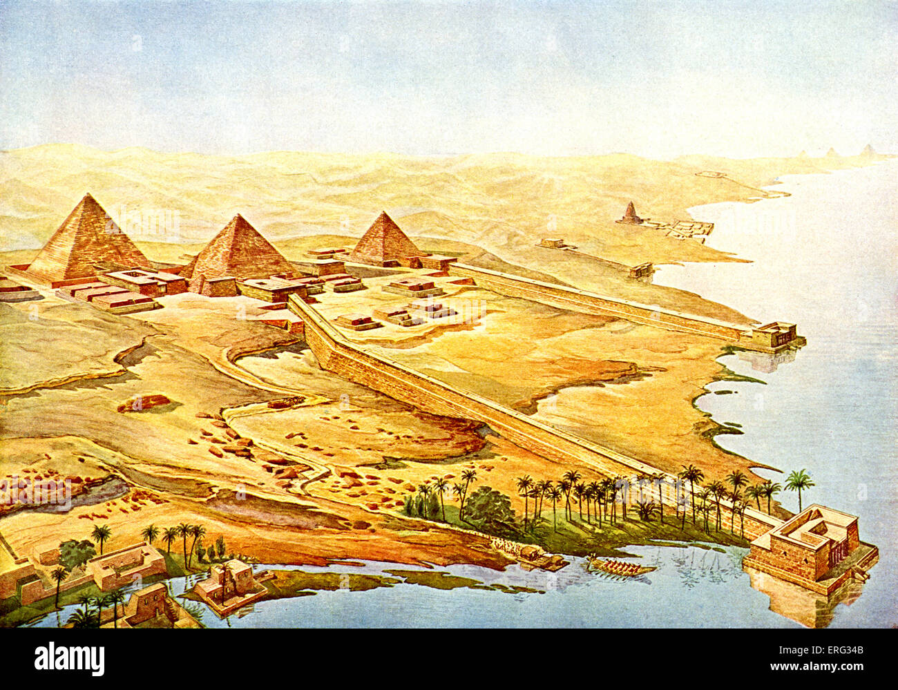 Ruinen von Abusir, einer Nekropole des alten Reiches. Das Haus oder die Tempel des Osiris; Stockfoto