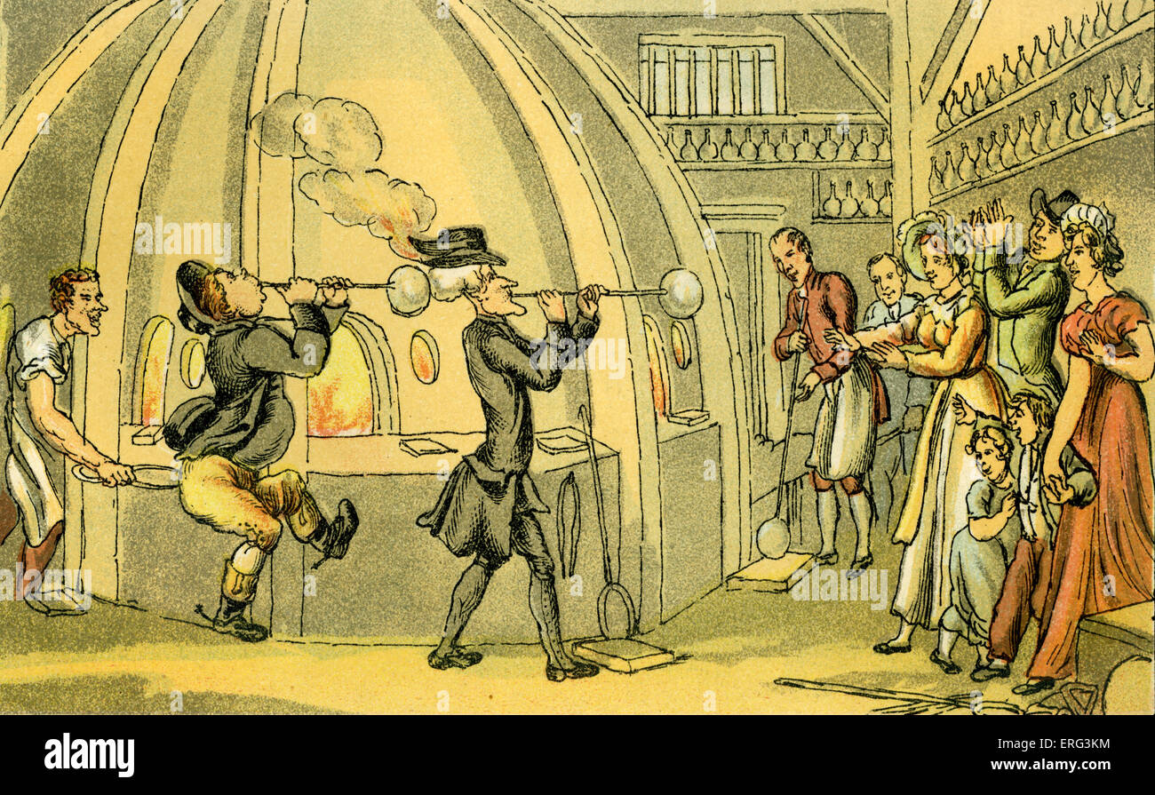 "Dr Syntax in the Glass House", Illustration von Thomas Rowlandson aus "Doktor Syntax Tour in Suche von Trost" durch Stockfoto